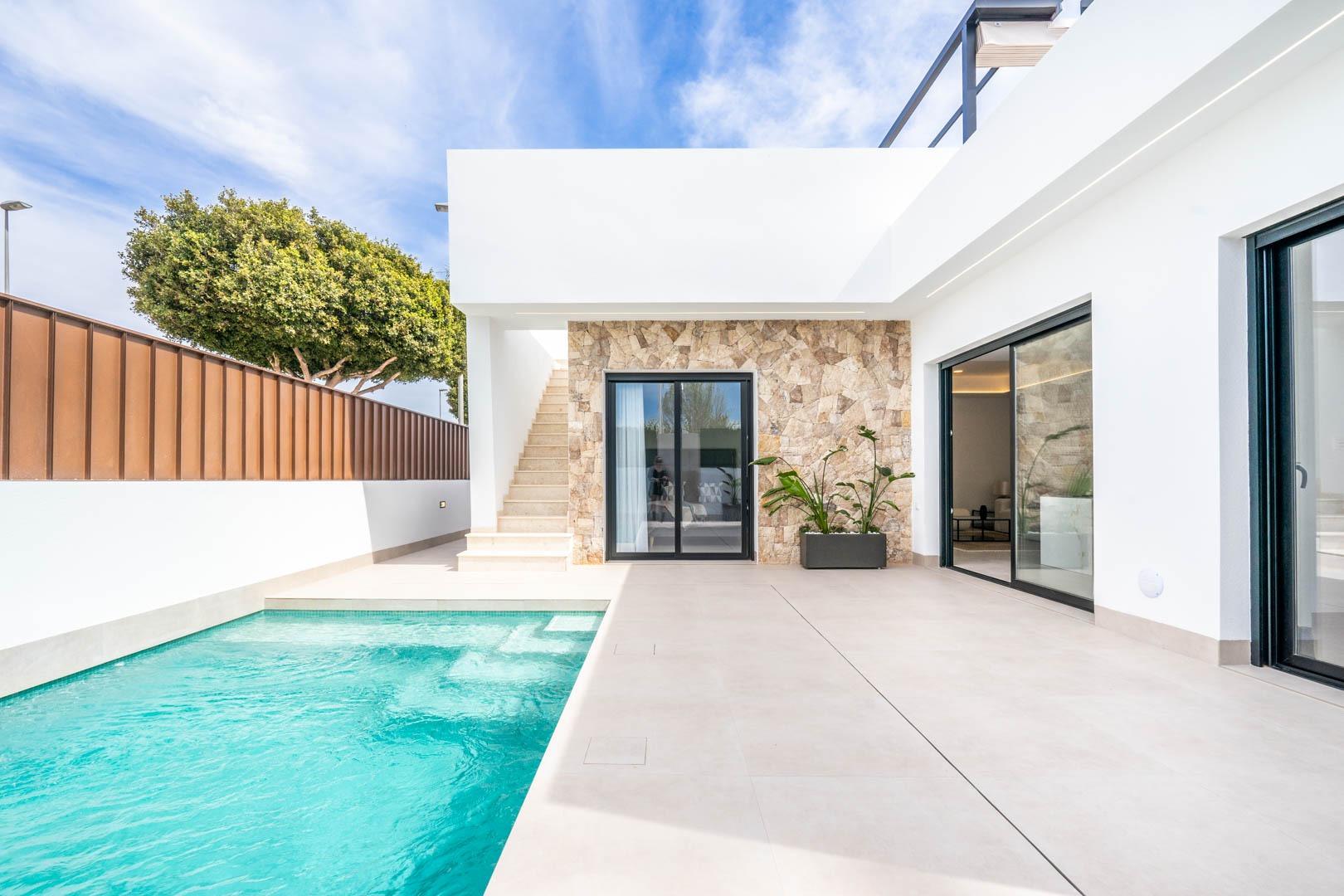 New build independent villas with private pool and solarium in roldán, torre-pacheco