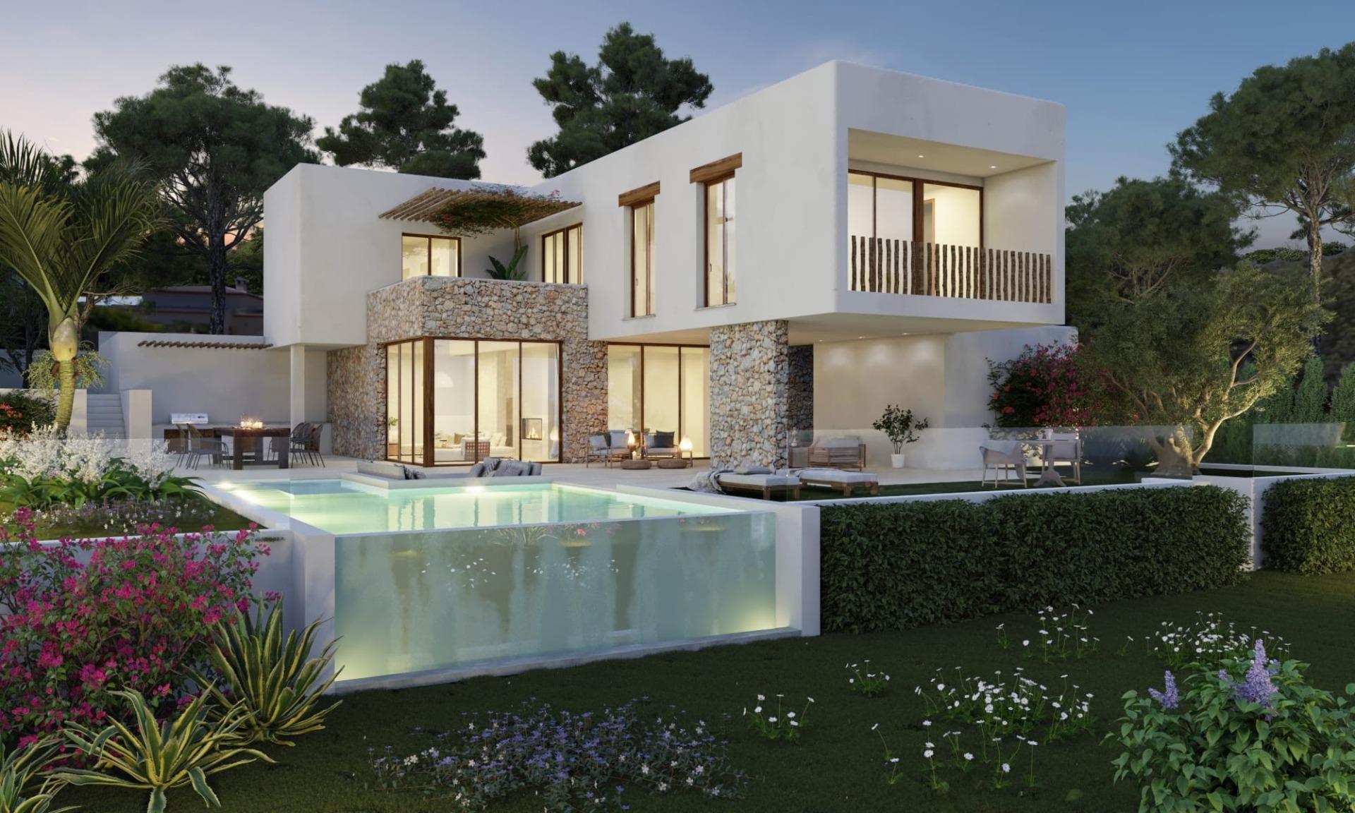 Ibiza style luxury villa with panoramic views in las laderas, javea