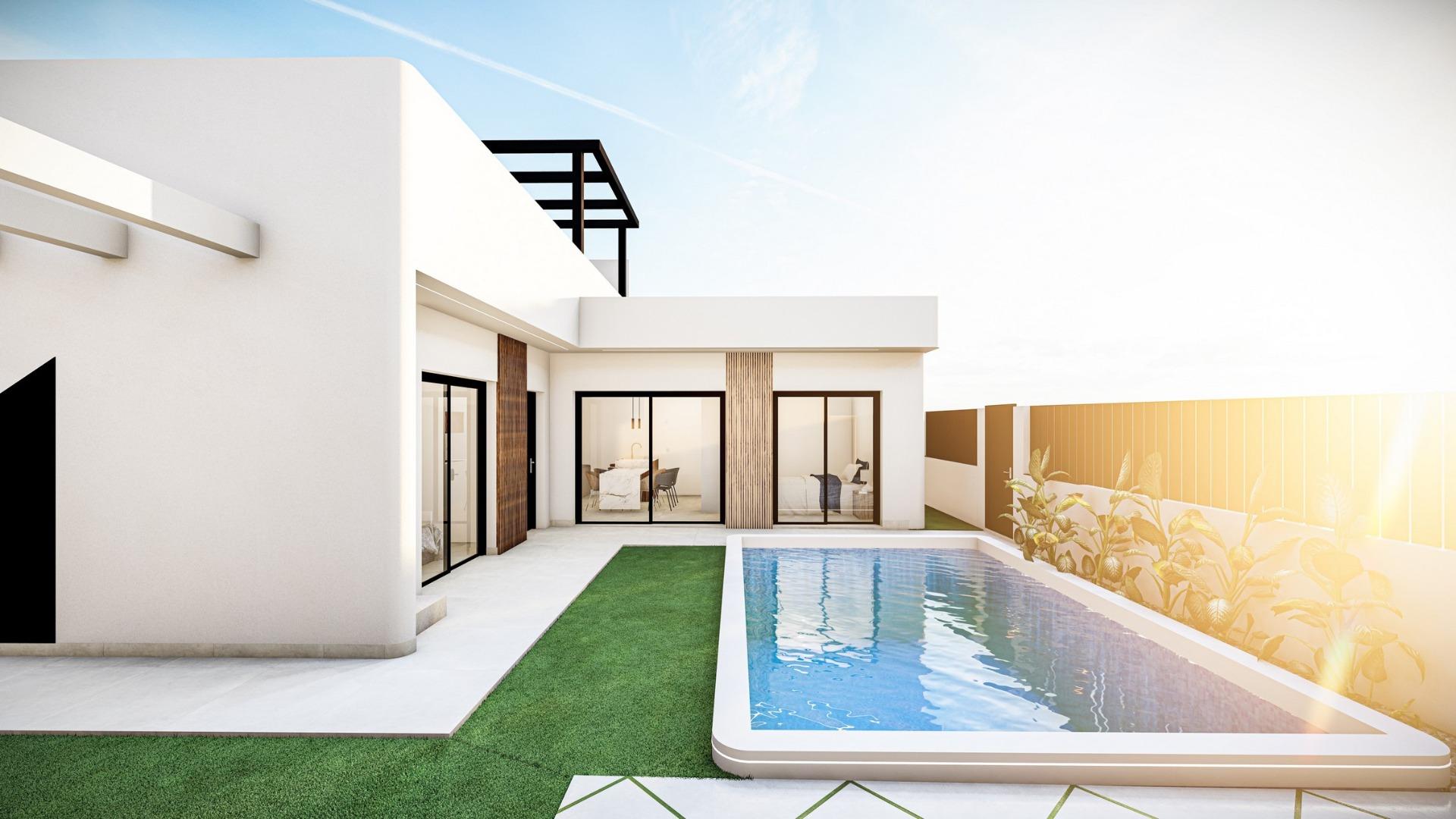 New build independent villas with private pool and solarium in roldán, torre-pacheco