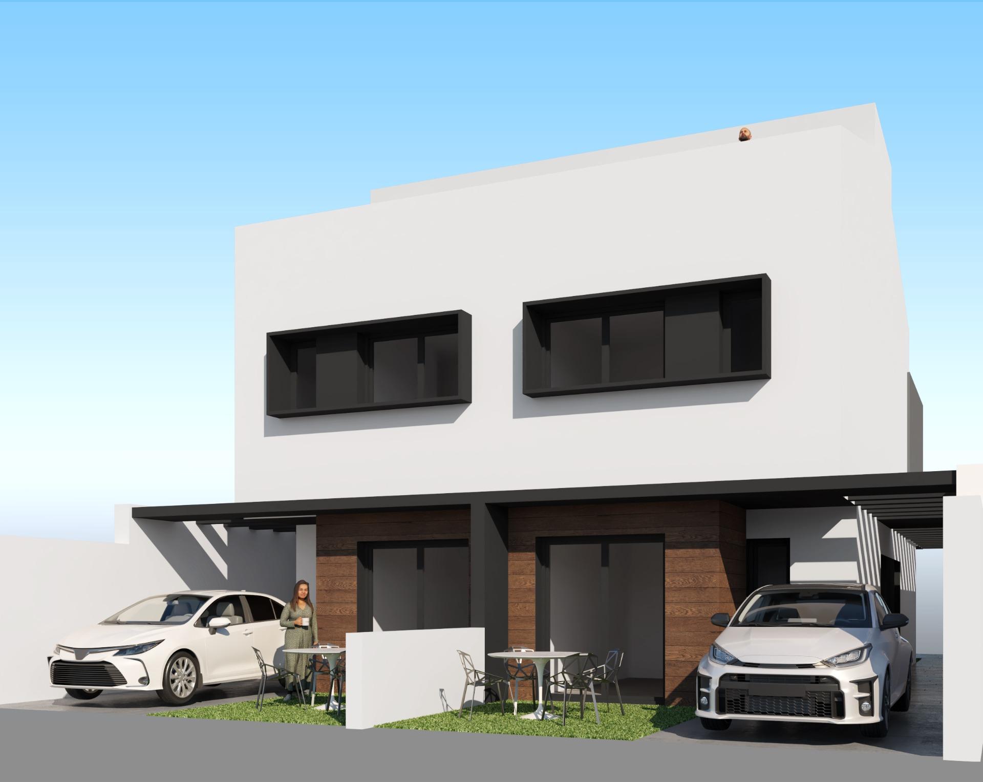Modern semi-detached villas with private pool near the sea in santiago de la ribera