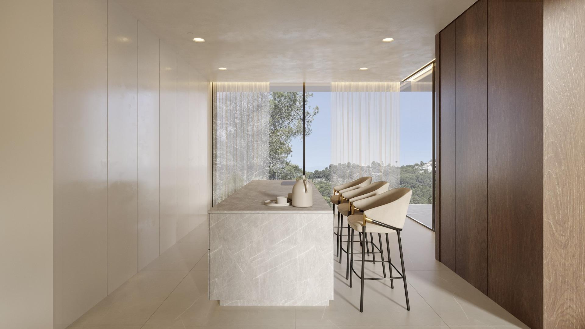Luxury contemporary villa with sea views in benimeit moraira