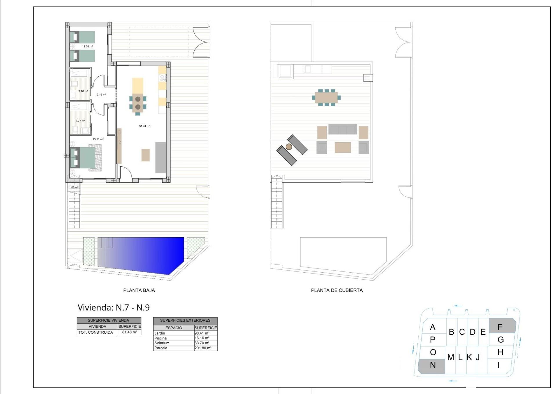 Modern, newly built semi-detached and terraced homes with private pools at el alba resort-torre pacheco