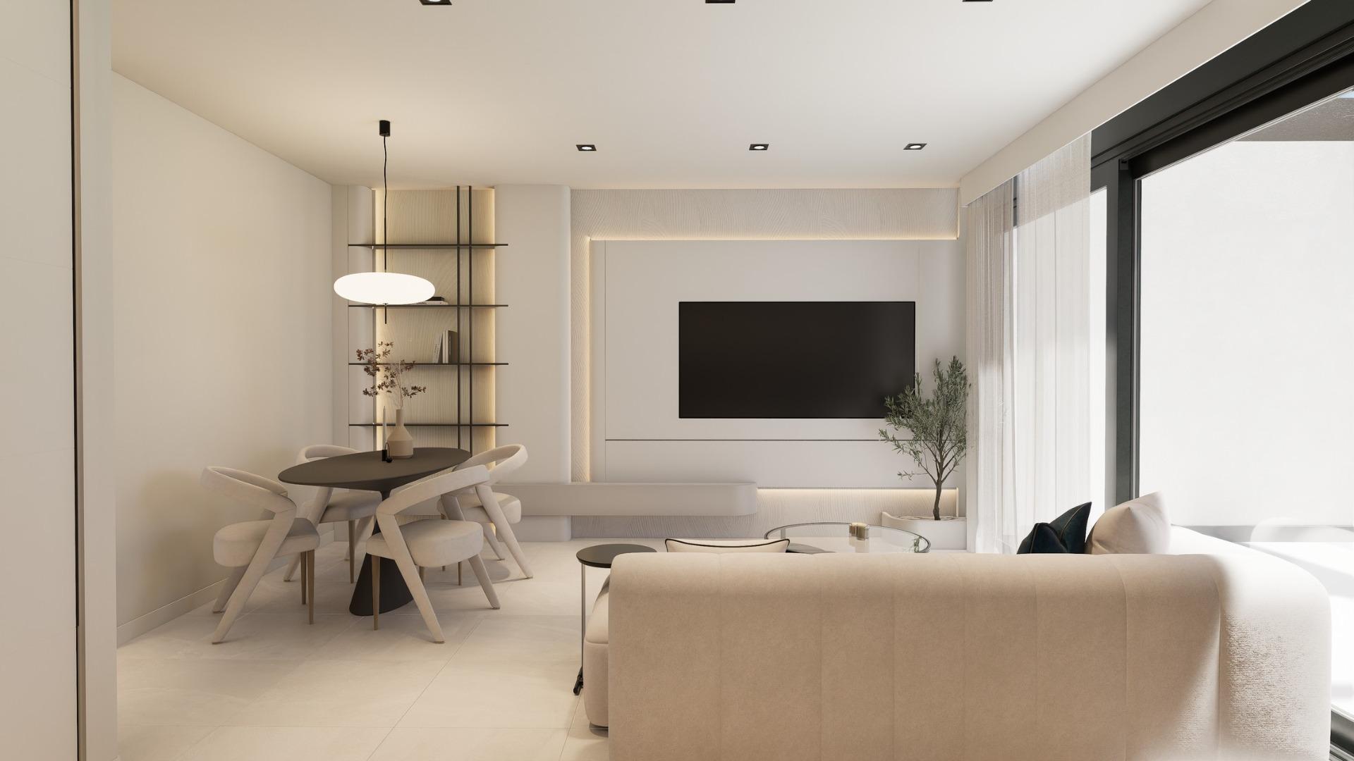 New build bungalows with garden or solarium near the beach in pilar de la horadada