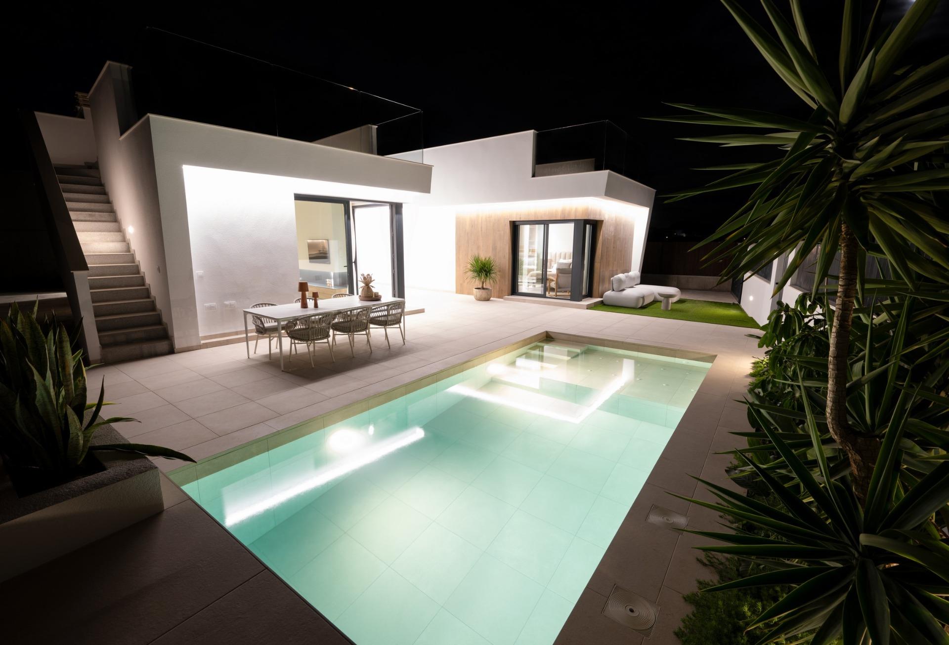 New build villas in altaona golf resort murcia with private pool and mountain views