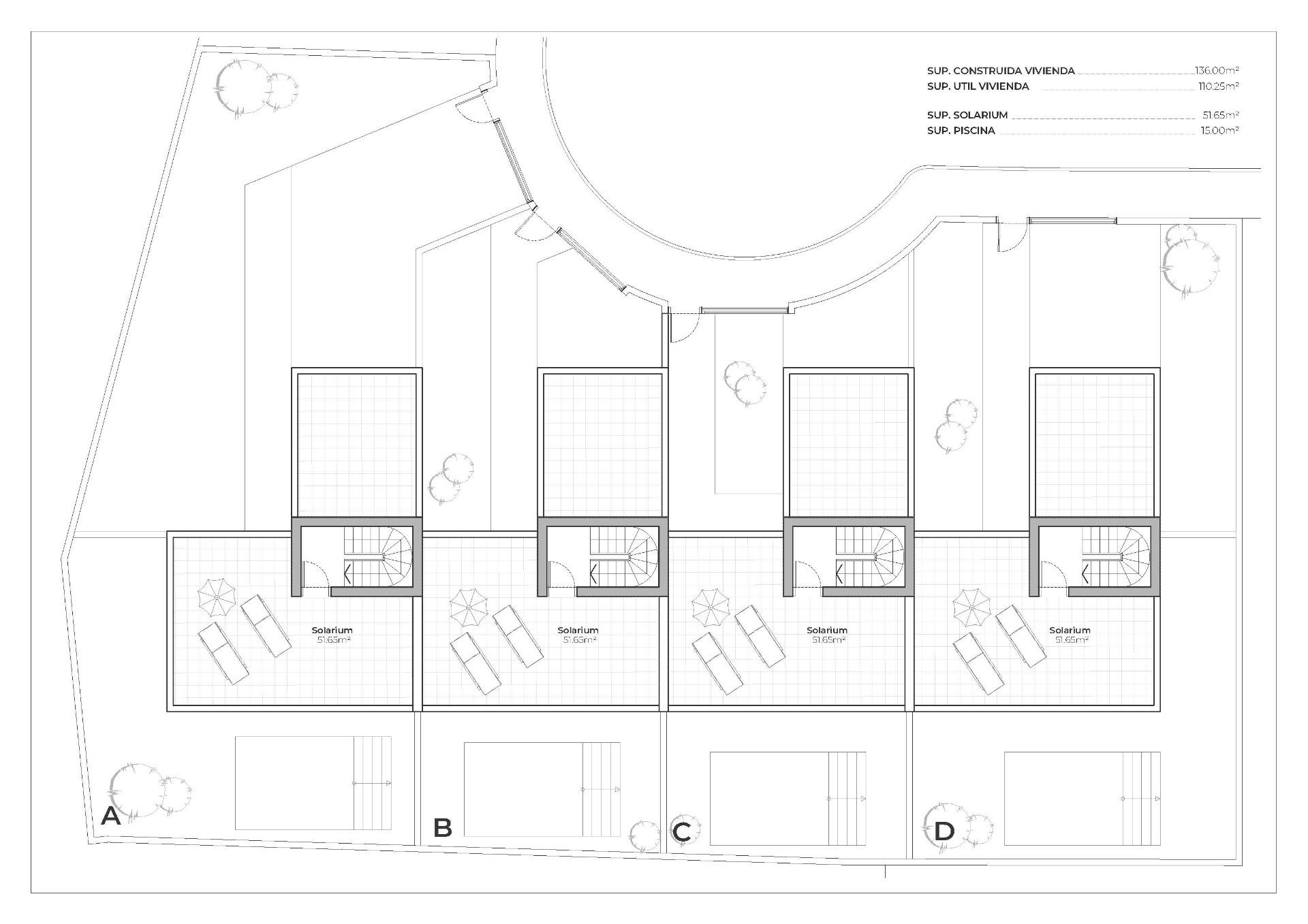 Development of 4 newly built semi-detached and terraced villas with private swimming pools at the mazarrón country club