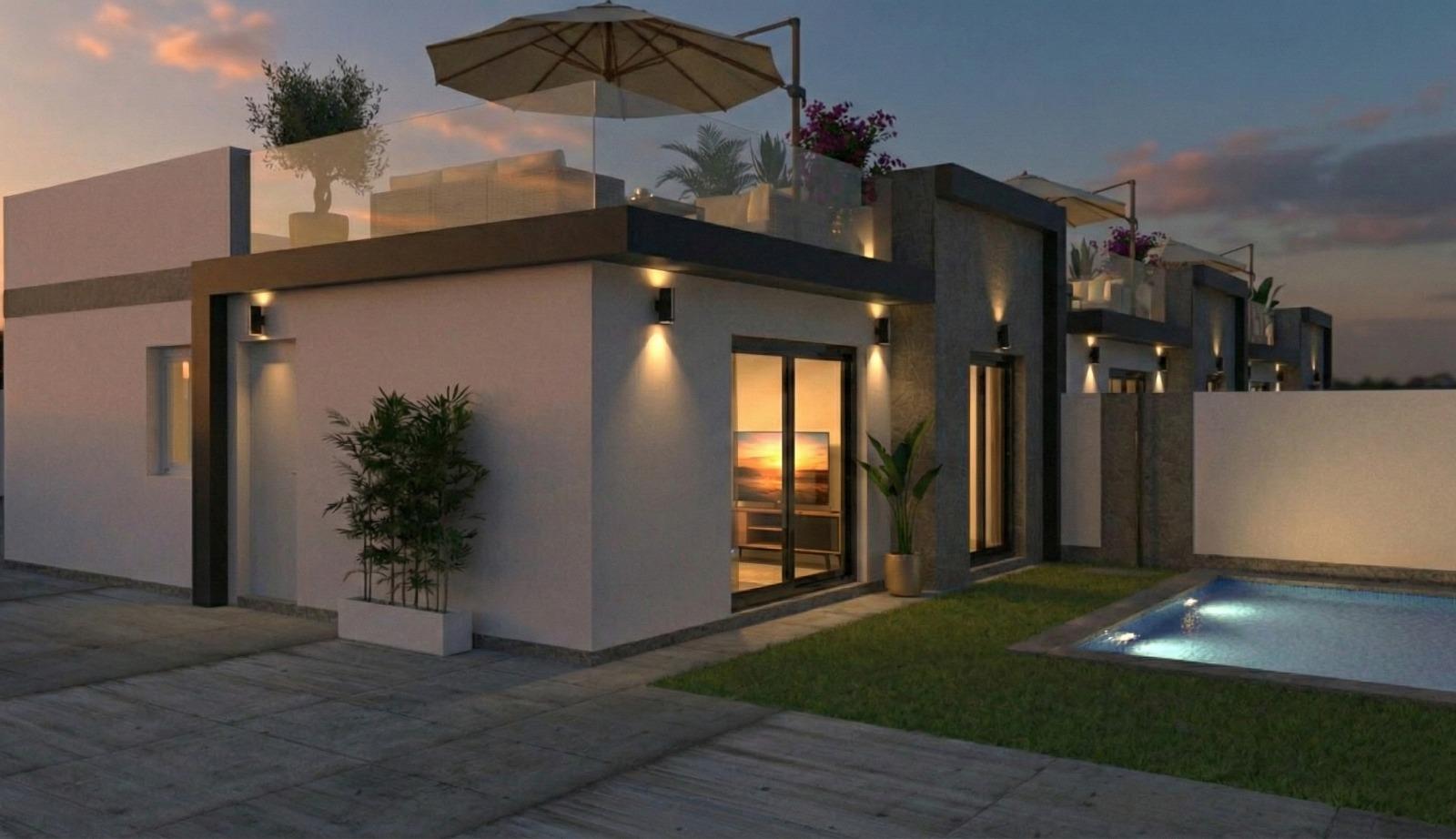 Luxury single level villas with private pools in balsicas, murcia