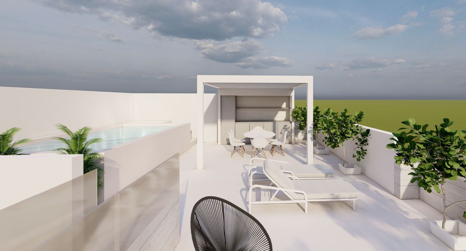 Exclusive new build bungalows with private pool in pilar de la horadada