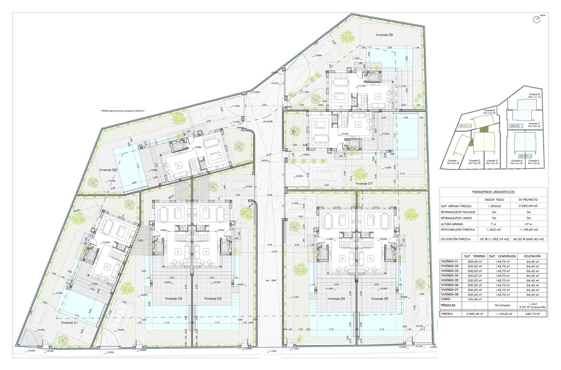 Modern semi detached villas with private pool in las filipinas-orihuela costa