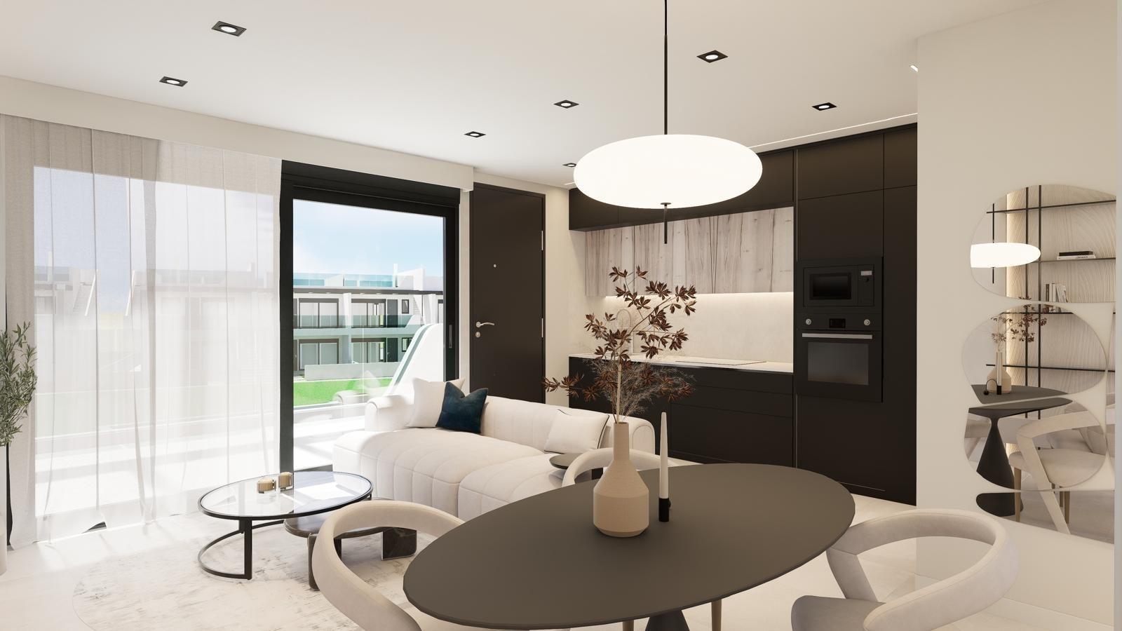 New build bungalows with garden or solarium near the beach in pilar de la horadada