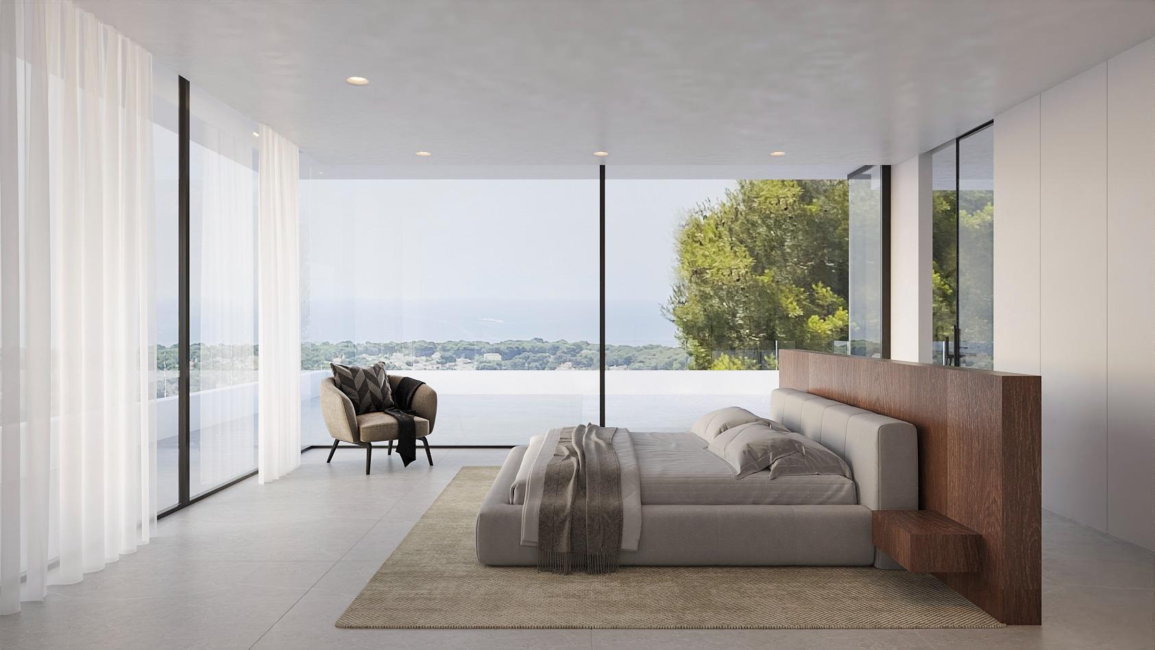 Luxury contemporary villa with sea views in benimeit moraira