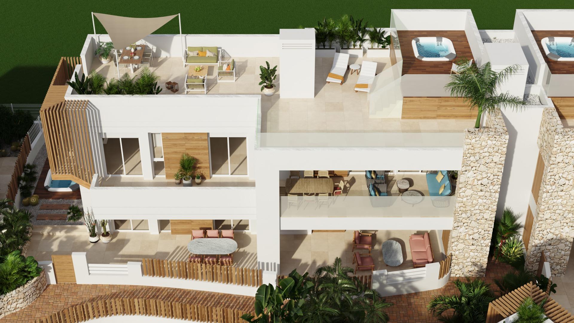 New build villas and bungalows just 250 meters from the beach in mar de pulpí