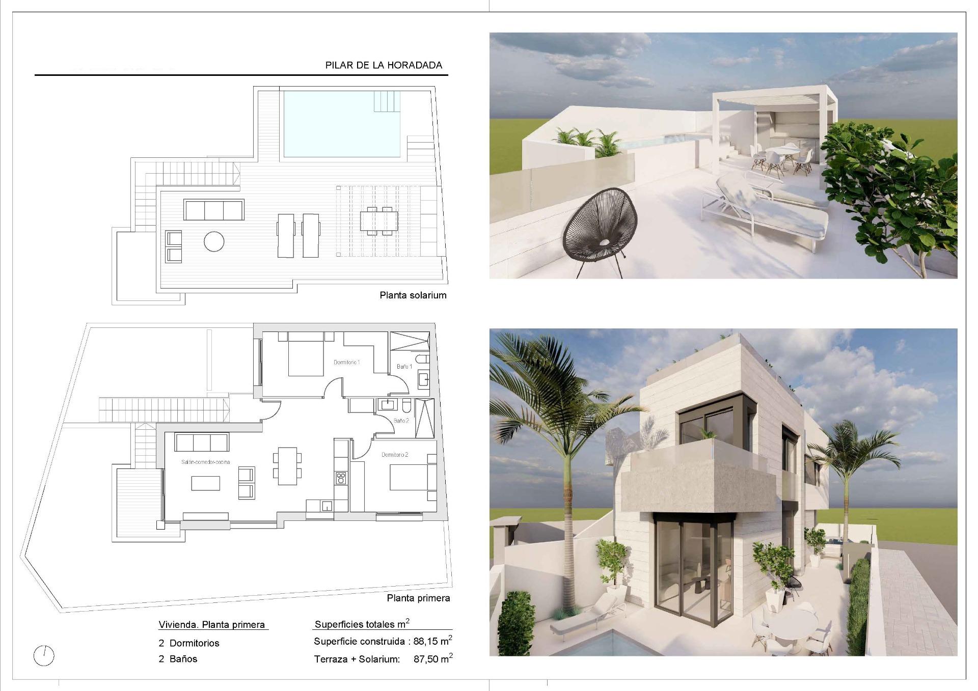 Exclusive new build bungalows with private pool in pilar de la horadada