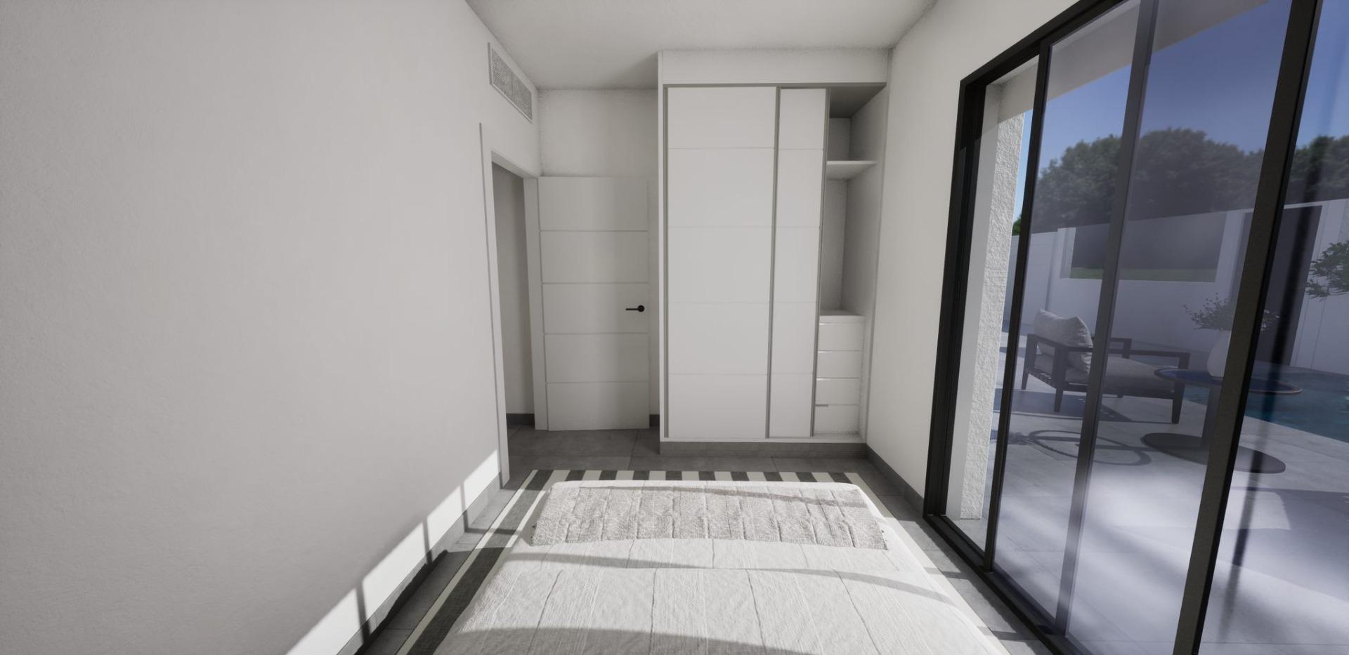 New build semidetached corner villas for sale in torre pacheco with private pool and solarium