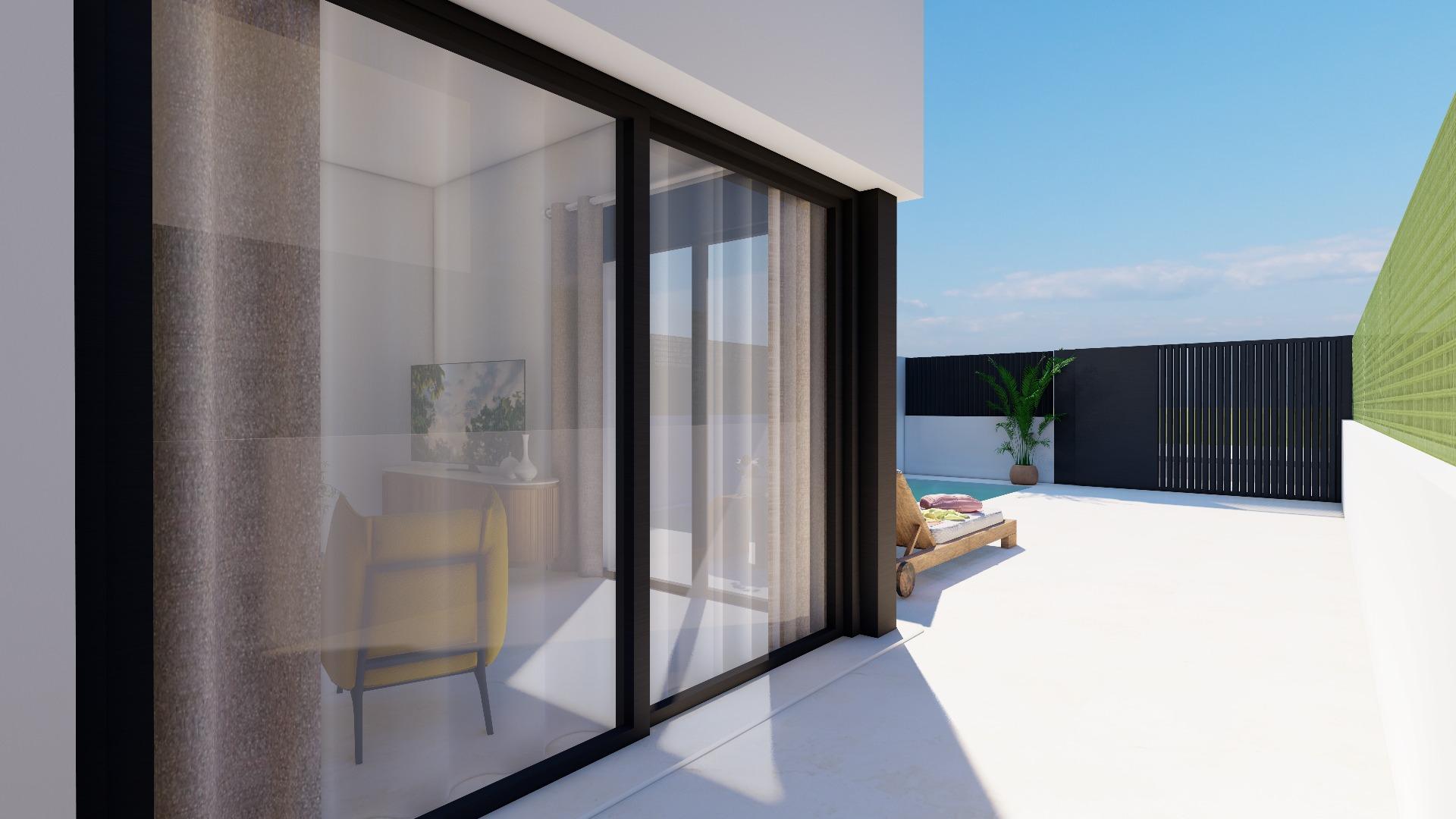 Modern semi-detached villas with private pool near the sea in santiago de la ribera