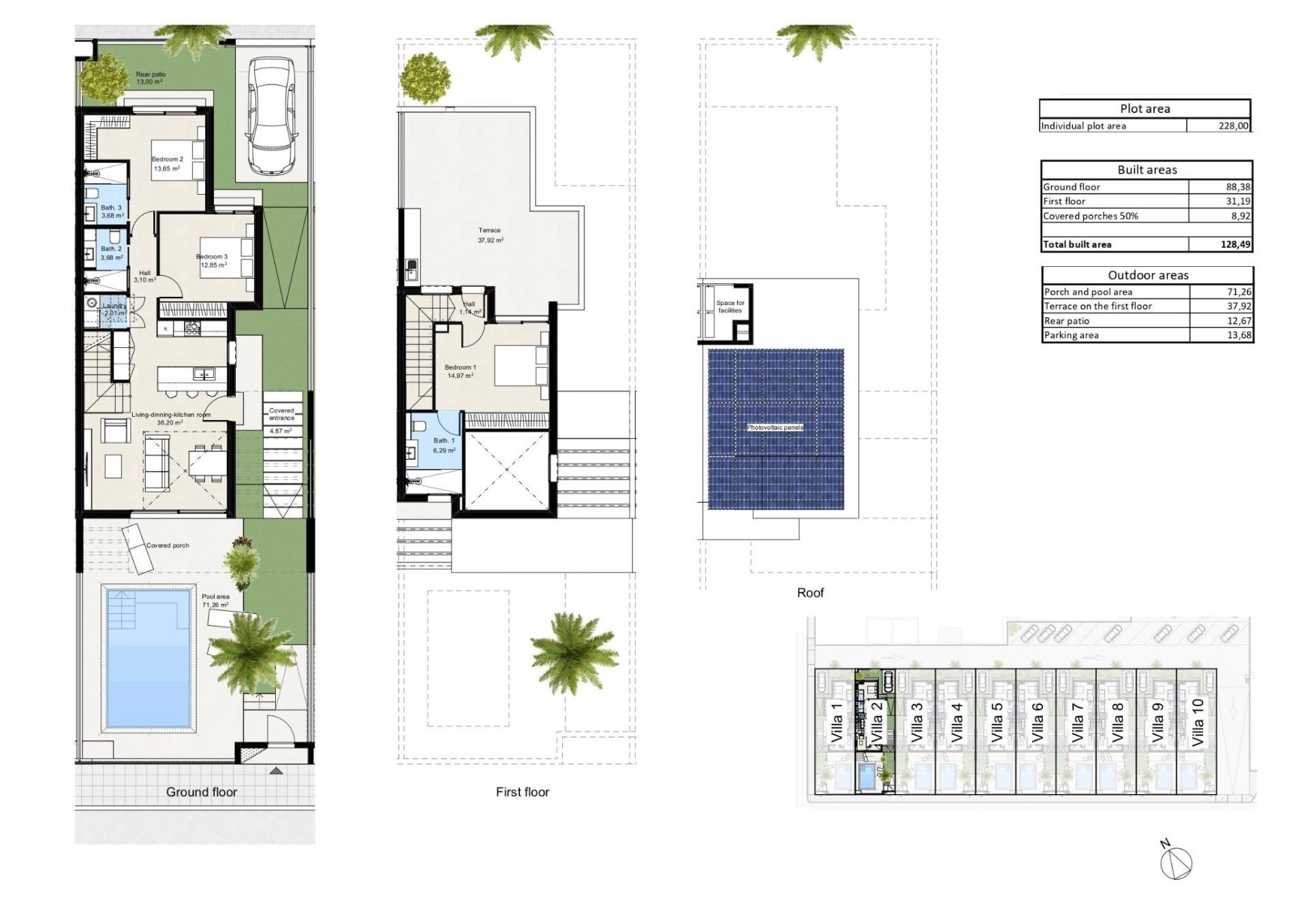 New build semi-detached villas in los nietos, la manga mar menor