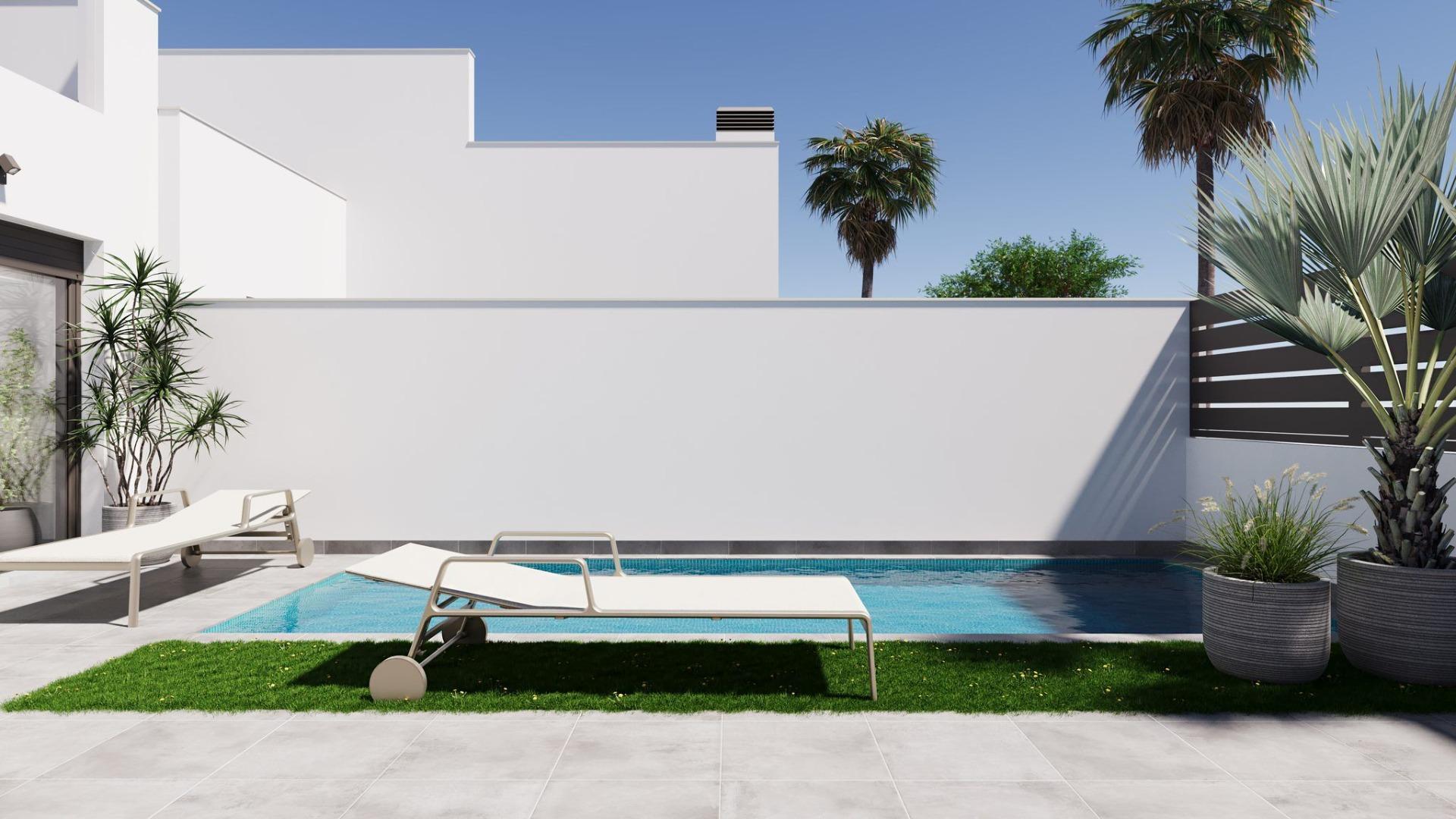 Modern, newly built semi-detached and terraced homes with private pools at el alba resort-torre pacheco