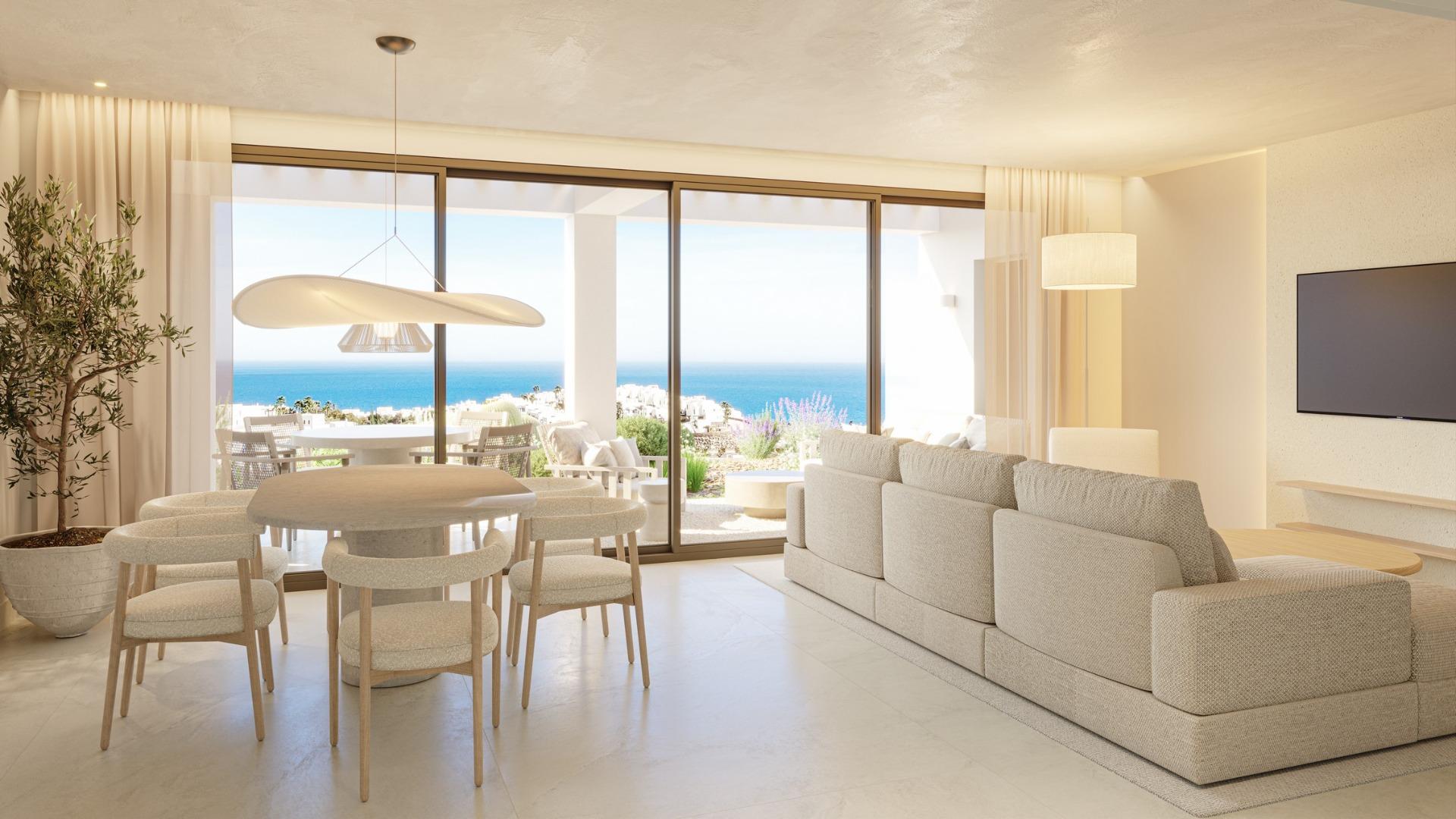 Panoramic views of the mediterranean sea in a beachfront resort