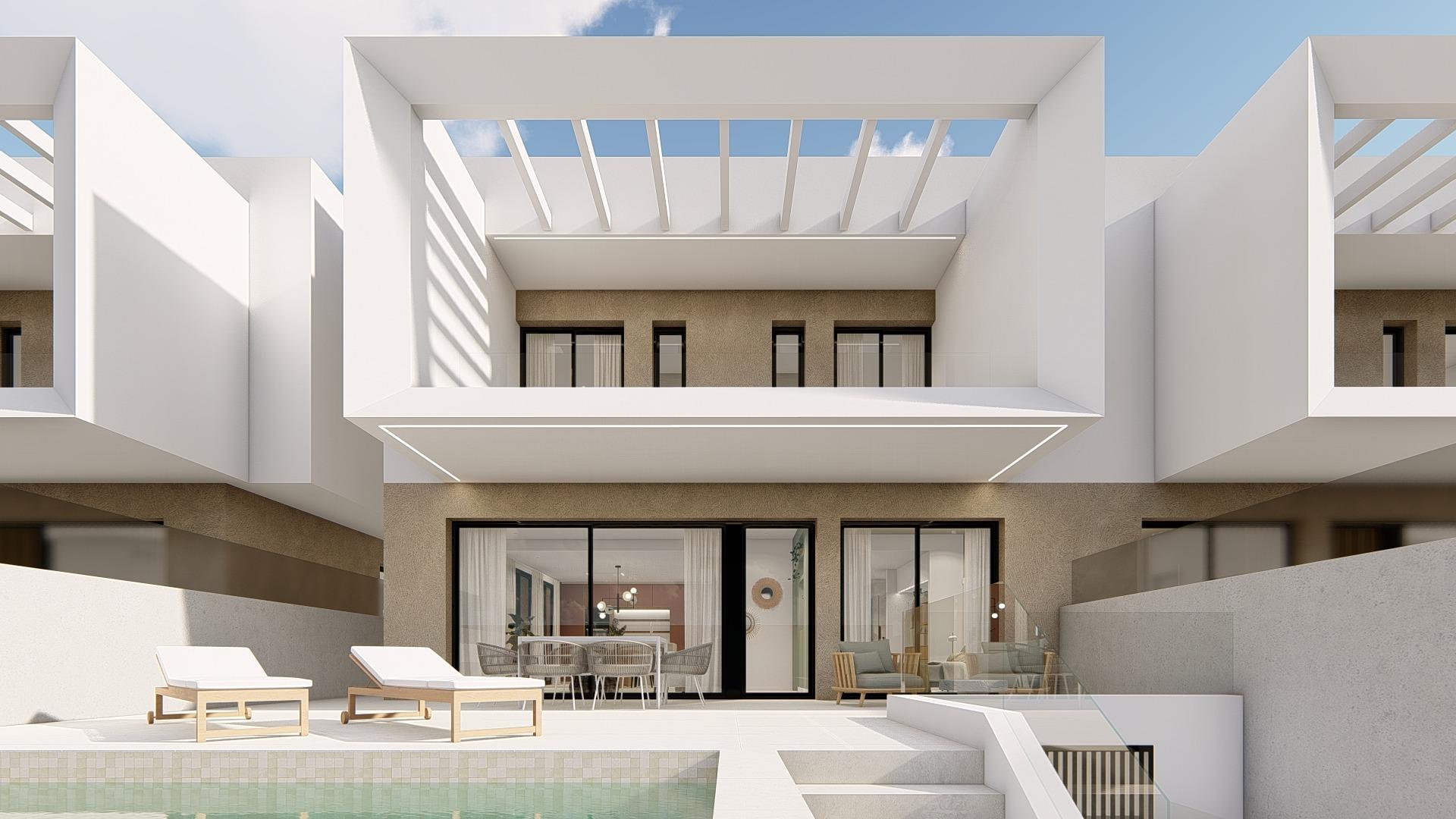 New build semi-detached and terraced villas in dolores, alicante