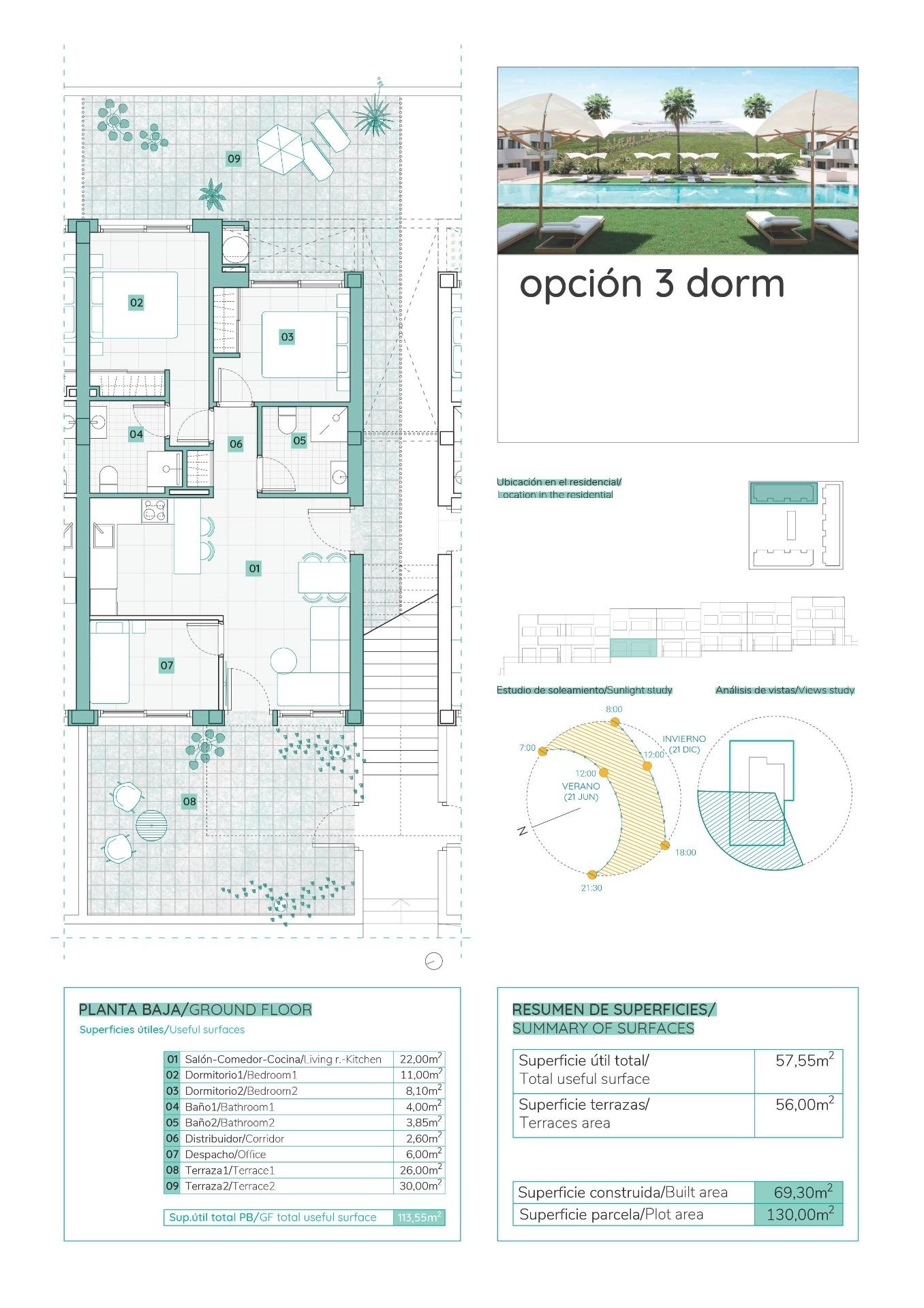 New build residential of bungalow apartments in los balcones