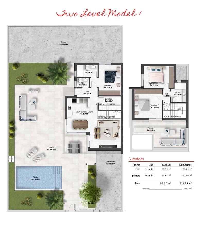 New build villas in altaona golf resort murcia with private pool and mountain views