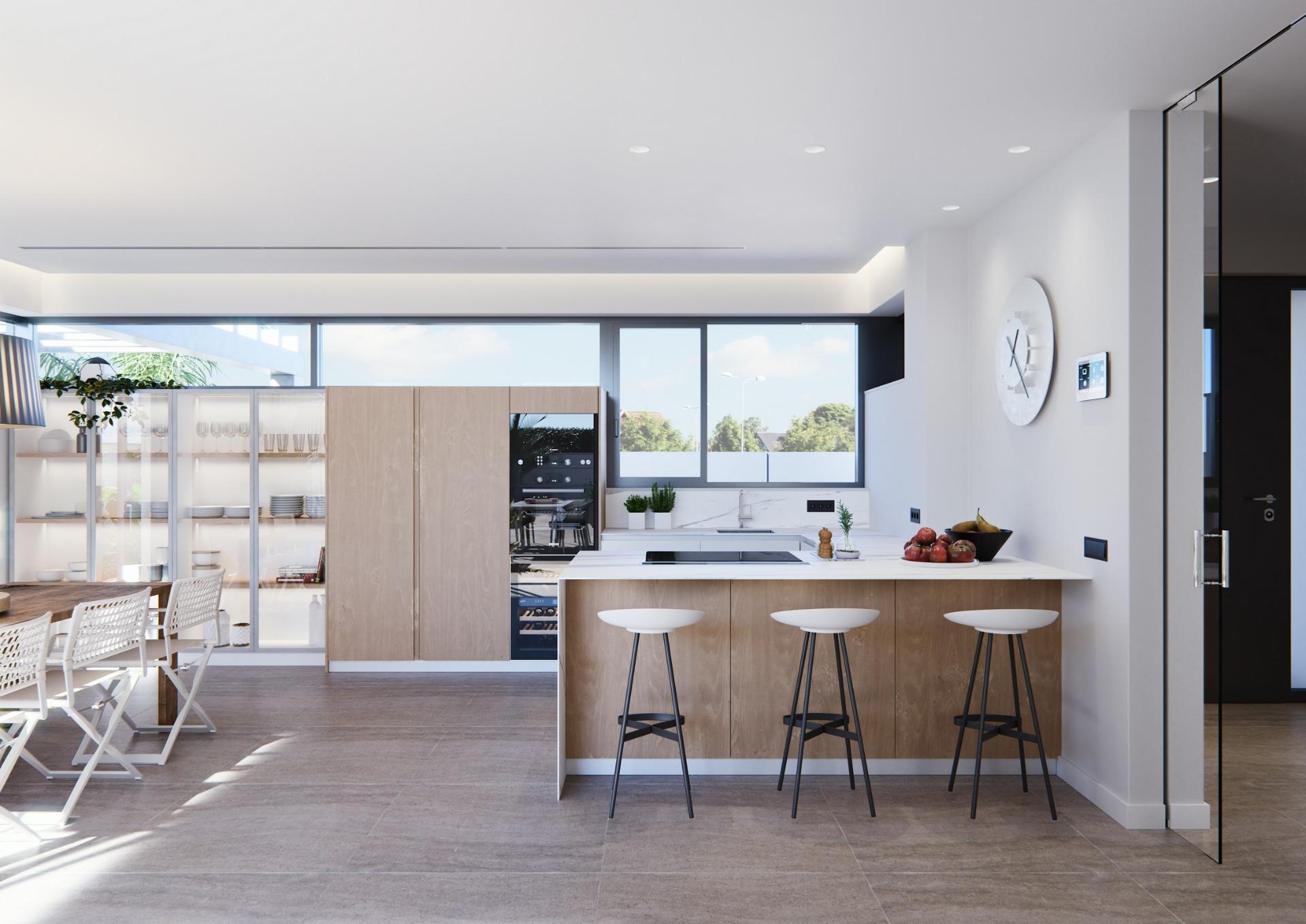 New built villa on a floor