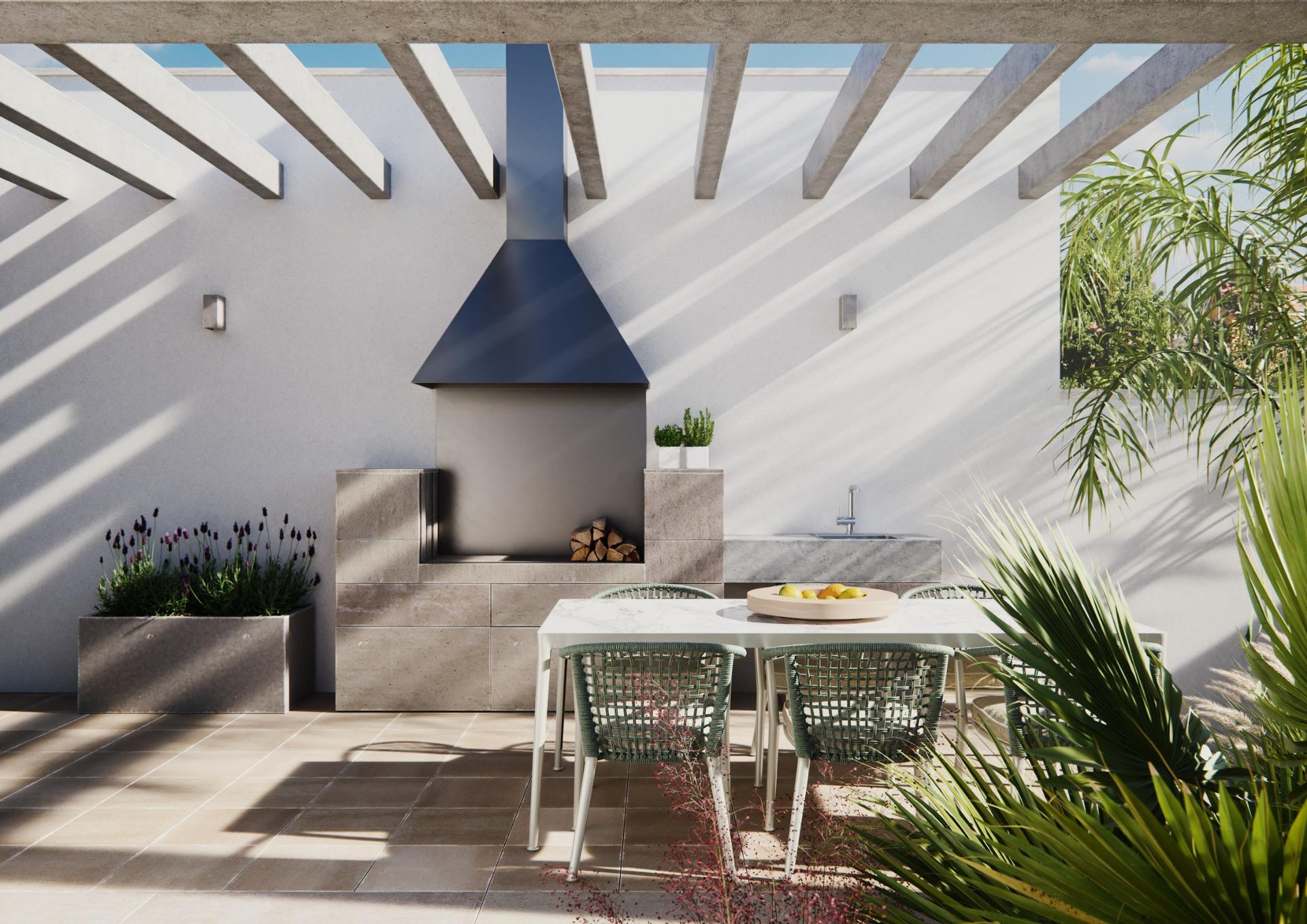 New built villa on a floor
