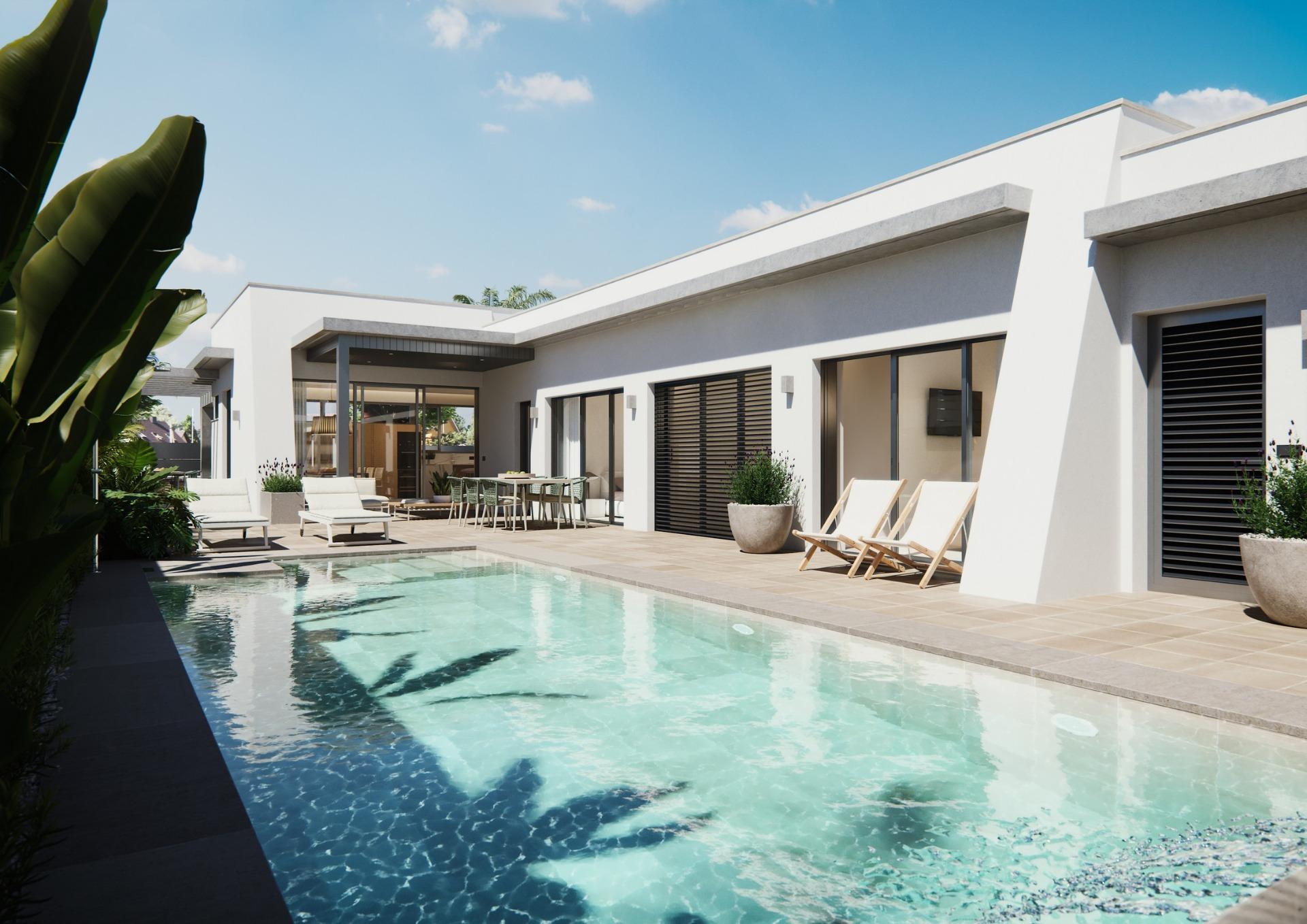 New built villa on a floor