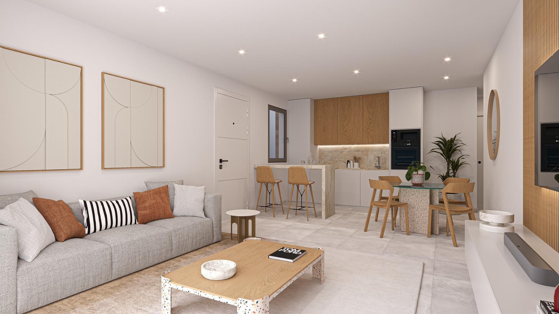 Modern one level villas with private pool and solarium in el jimenado murcia