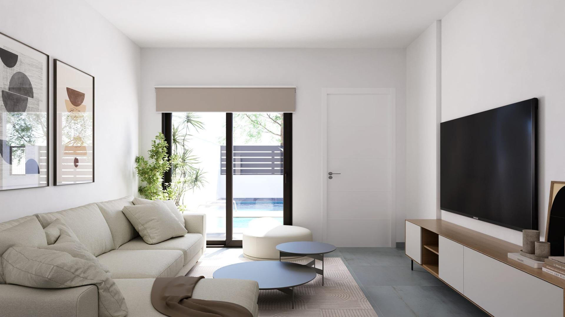 Modern, newly built semi-detached and terraced homes with private pools at el alba resort-torre pacheco