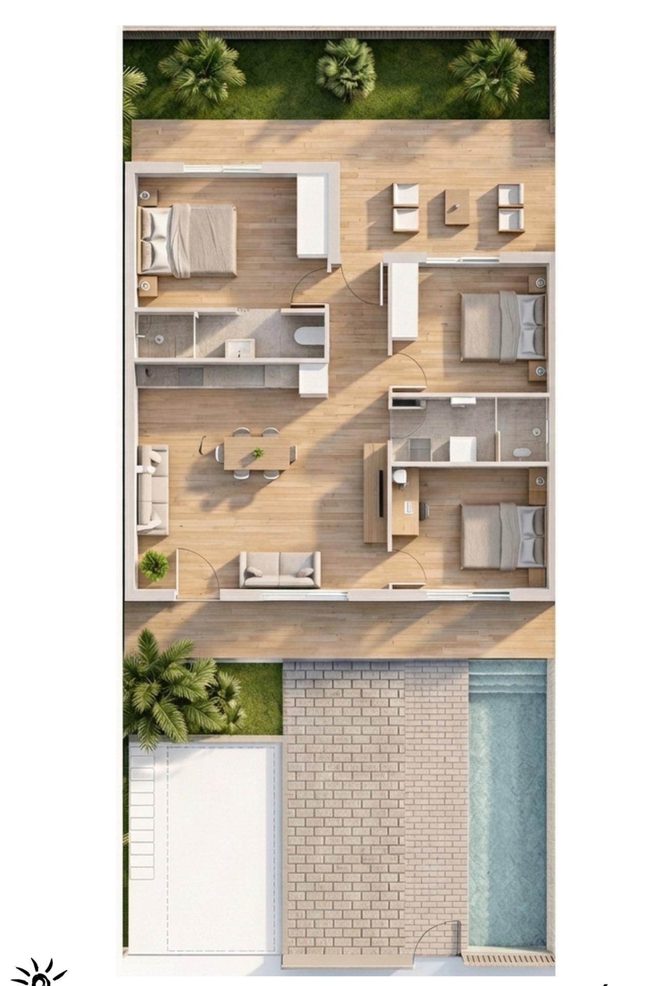 Boutique new build bungalows with private pool in pilar de la horadada, 2 km from beach