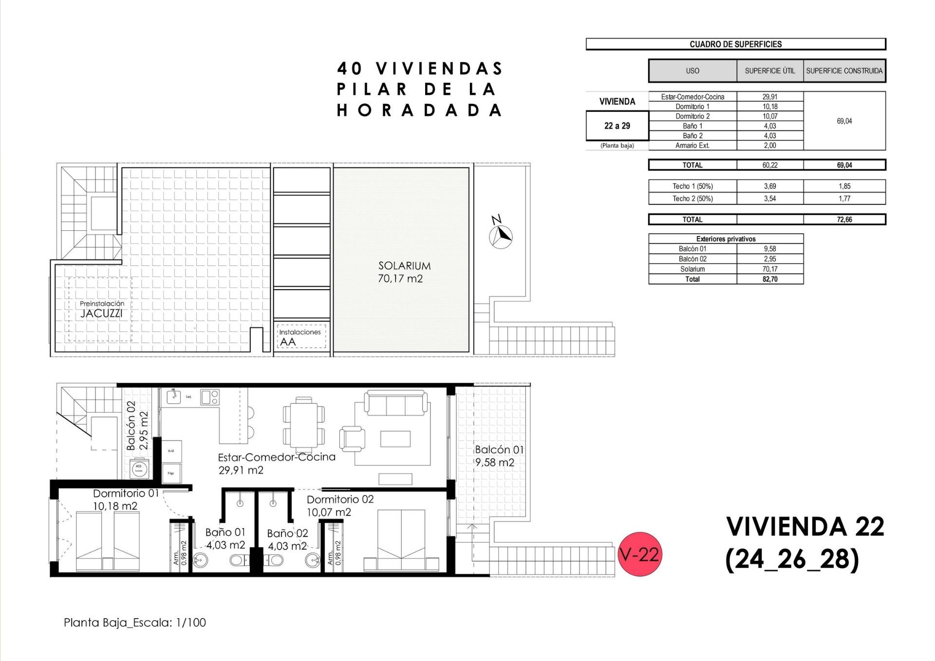 Modern new build bungalows for sale in pilar de la horadada