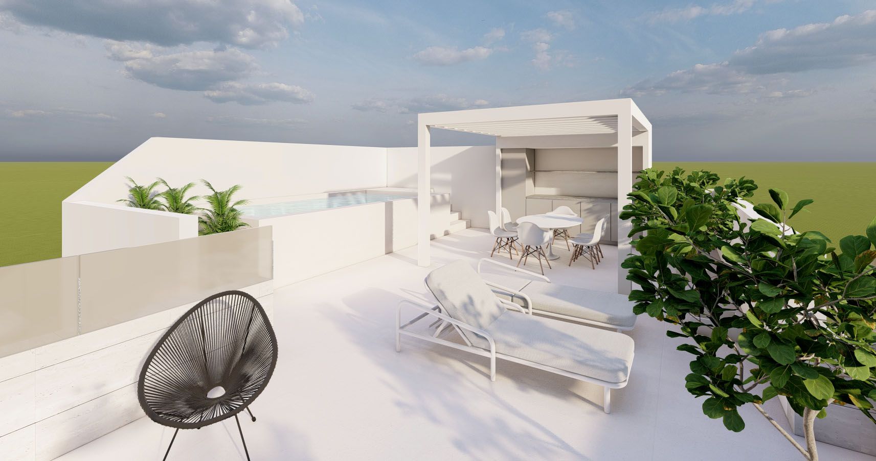 Exclusive new build bungalows with private pool in pilar de la horadada