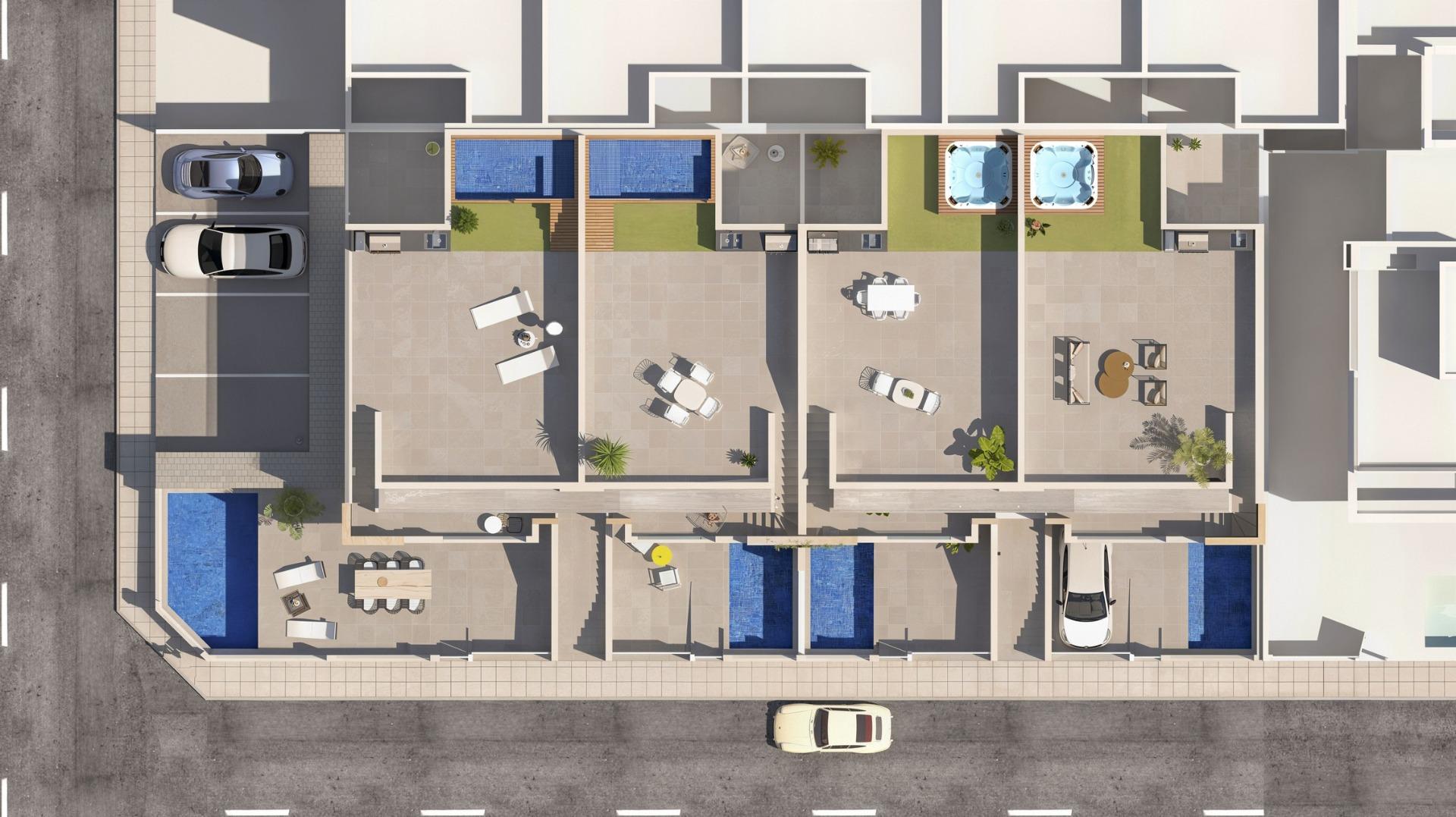 Modern new build bungalows for sale in san pedro del pinatar near the beach
