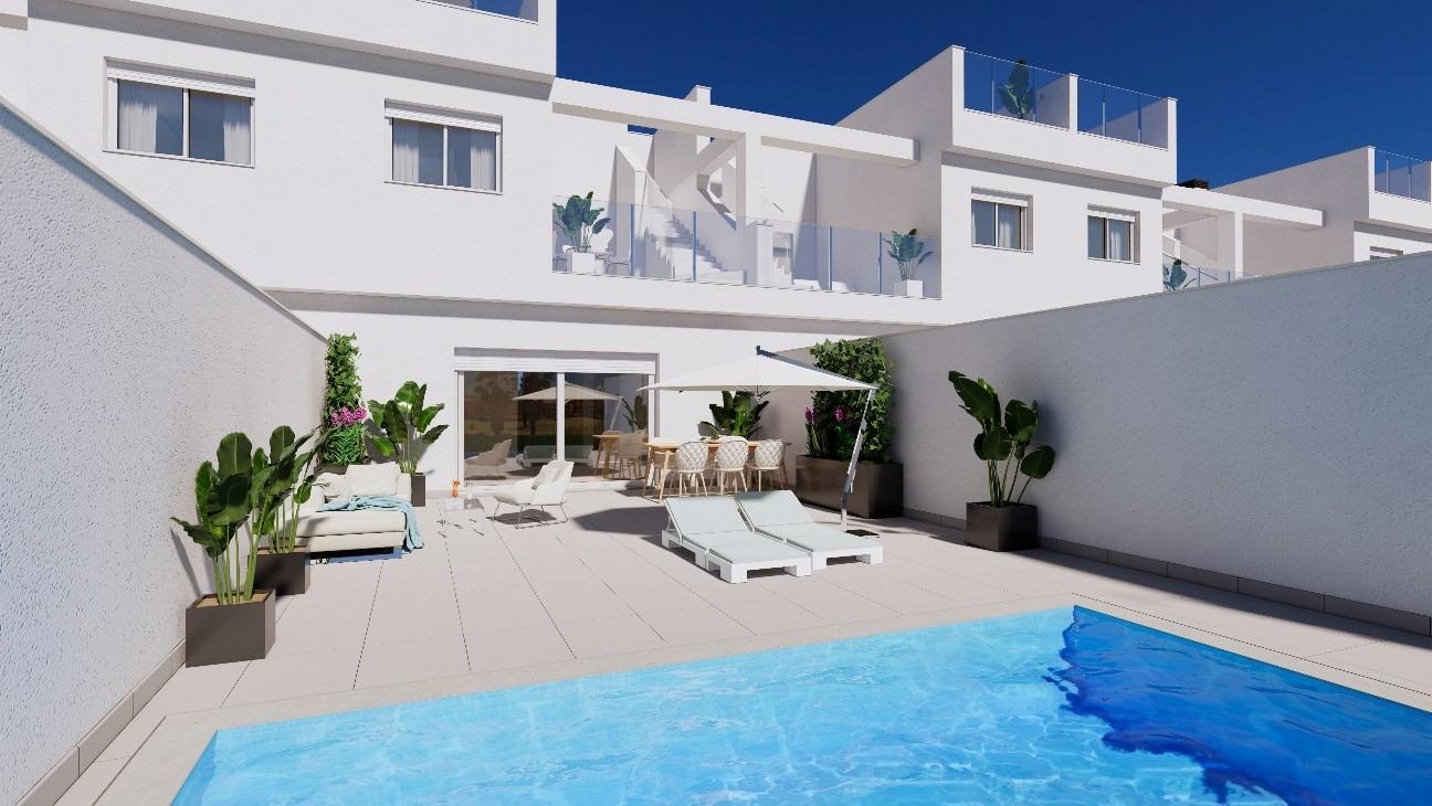 New-build townhouses on the frontline of la serena golf in los alcázares