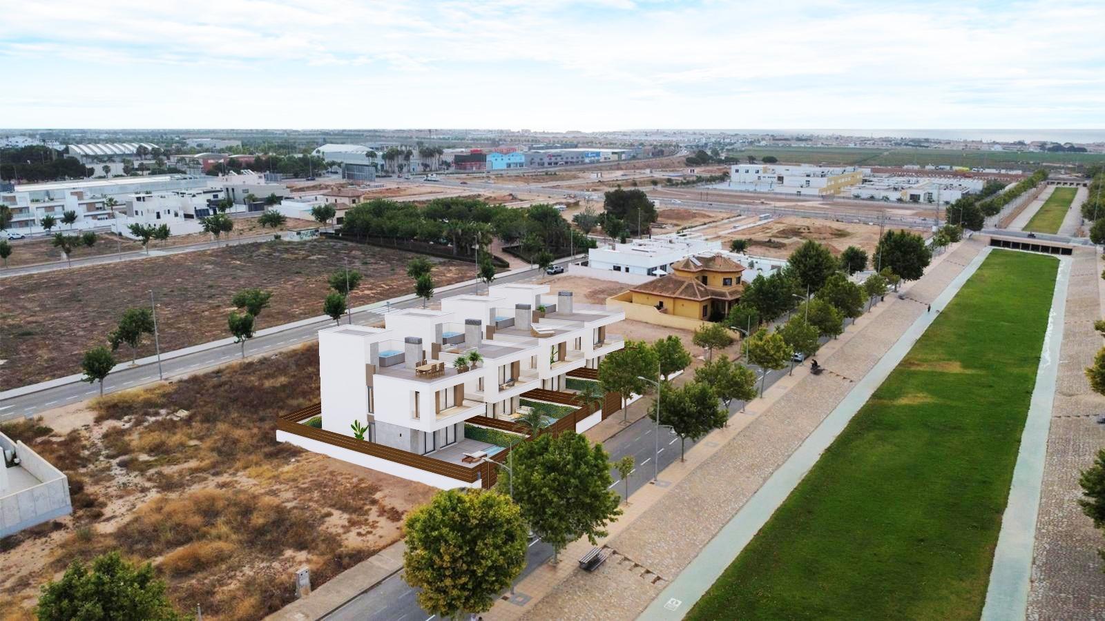 New build villas with private pool in pilar de la horadada near the beach