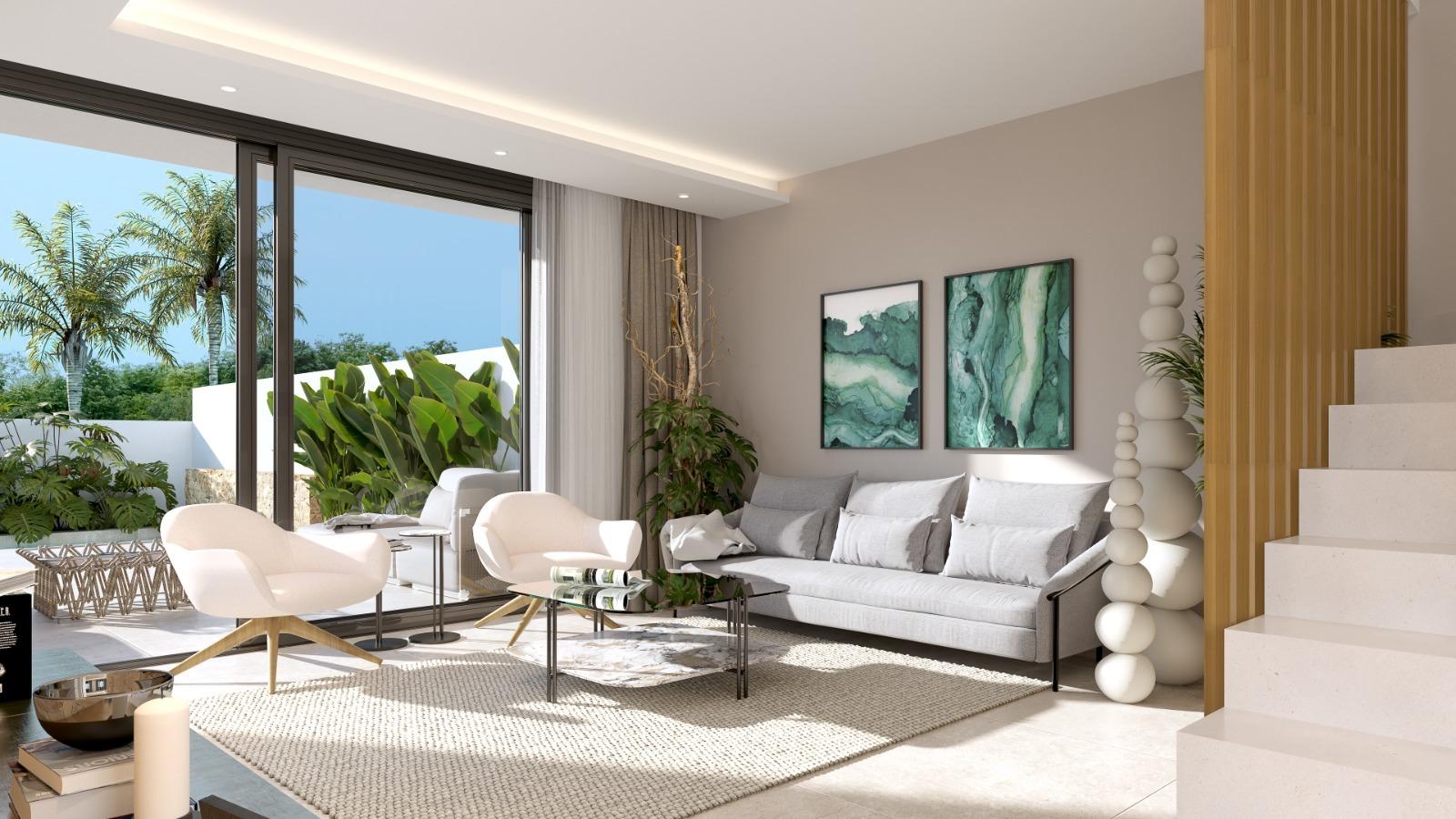 Modern semi detached villas with private pool in las filipinas-orihuela costa
