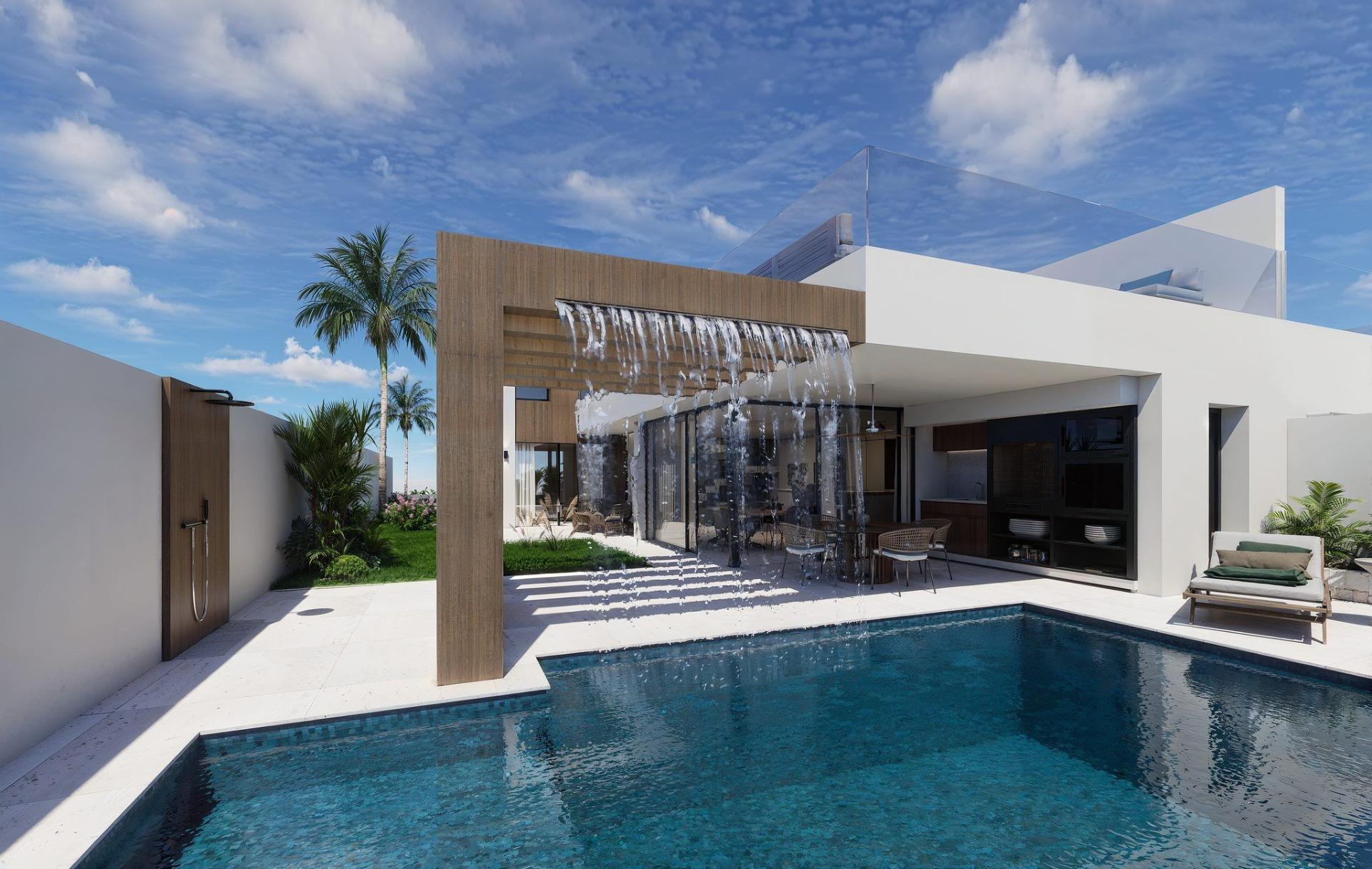 Exclusive front line lake semi detached villas in santa rosalia lake and life resort