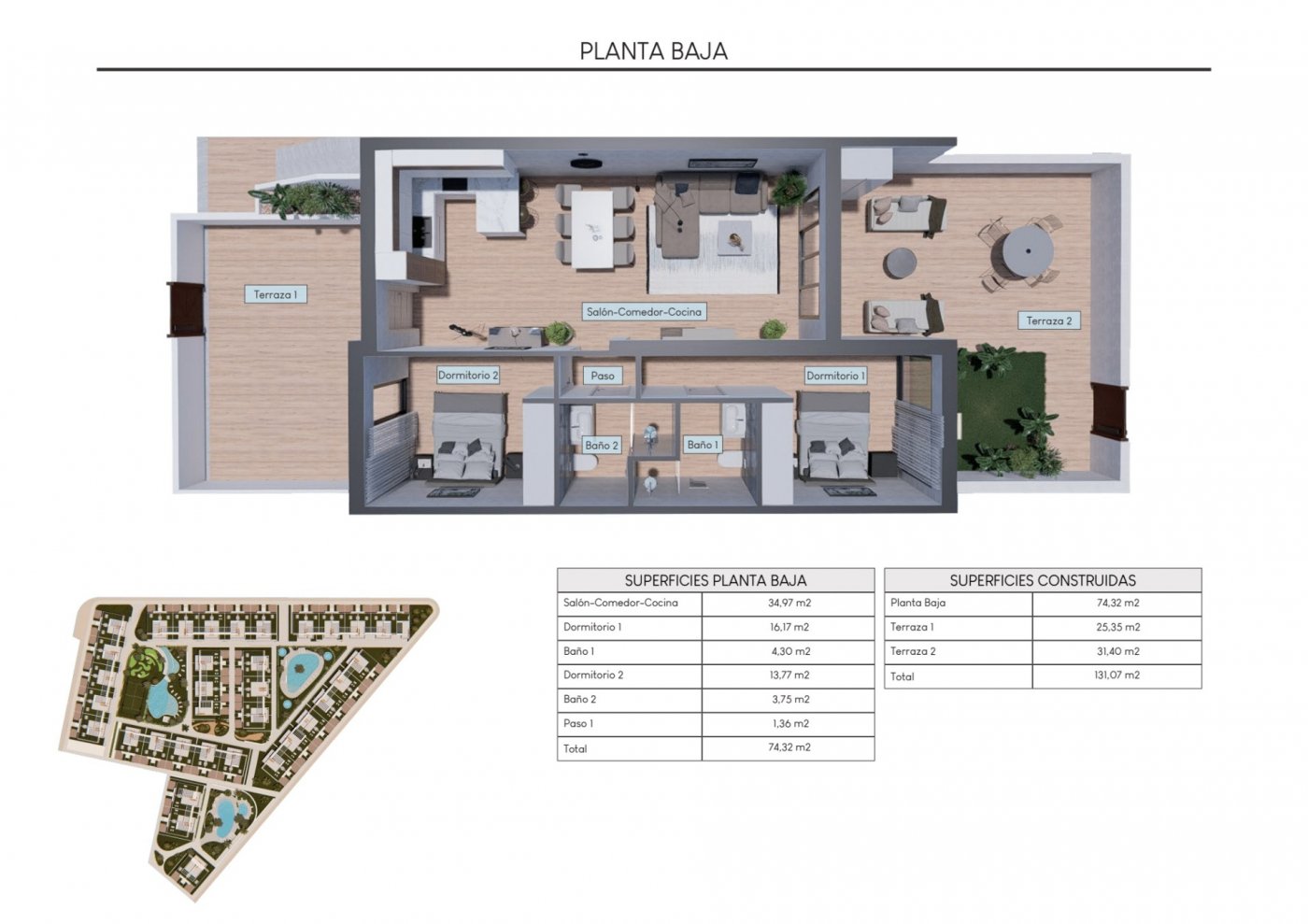 New build residential of bungalow apartments in los balcones
