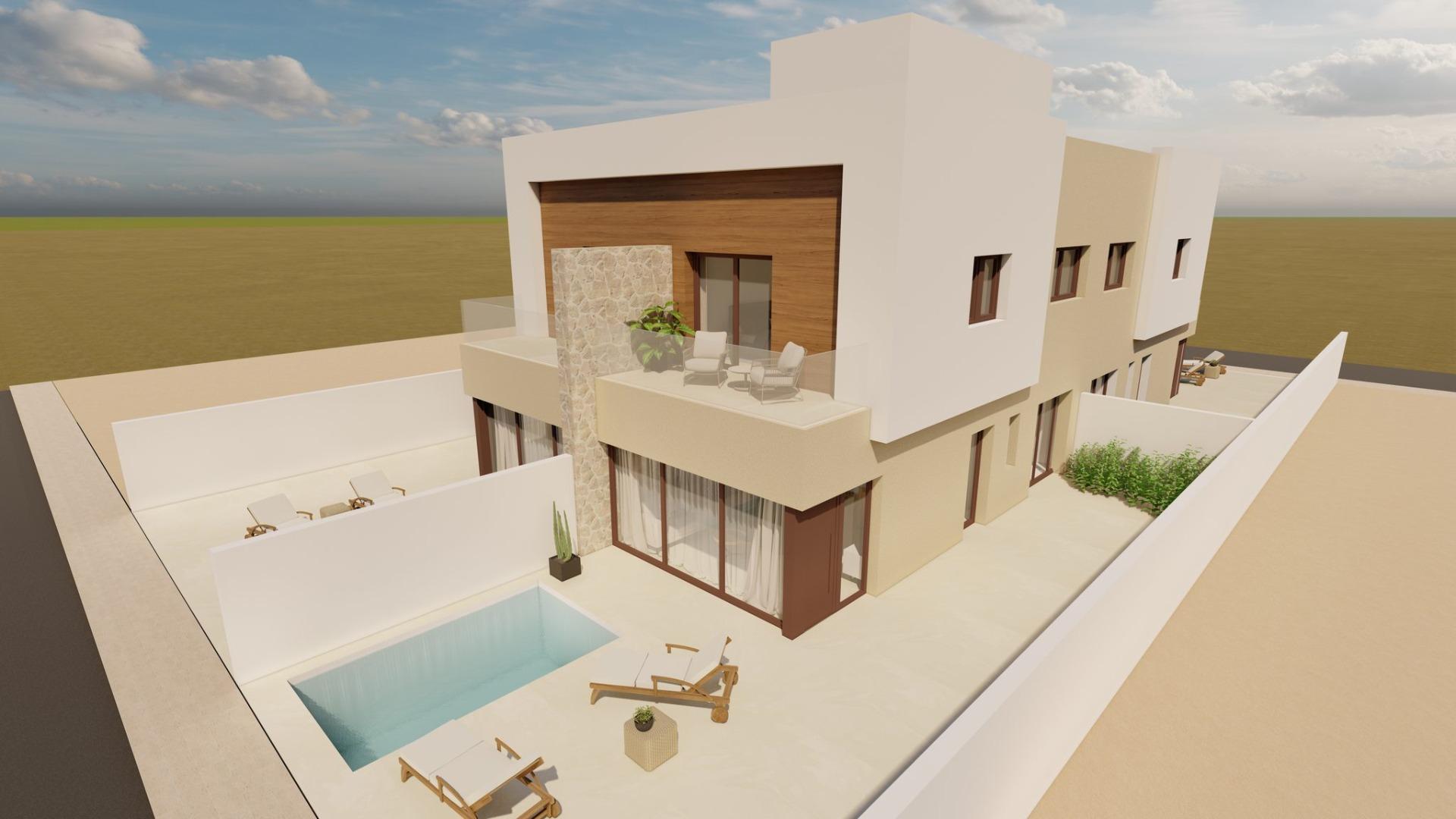 Modern new build quad villas with private pool in santiago de la ribera
