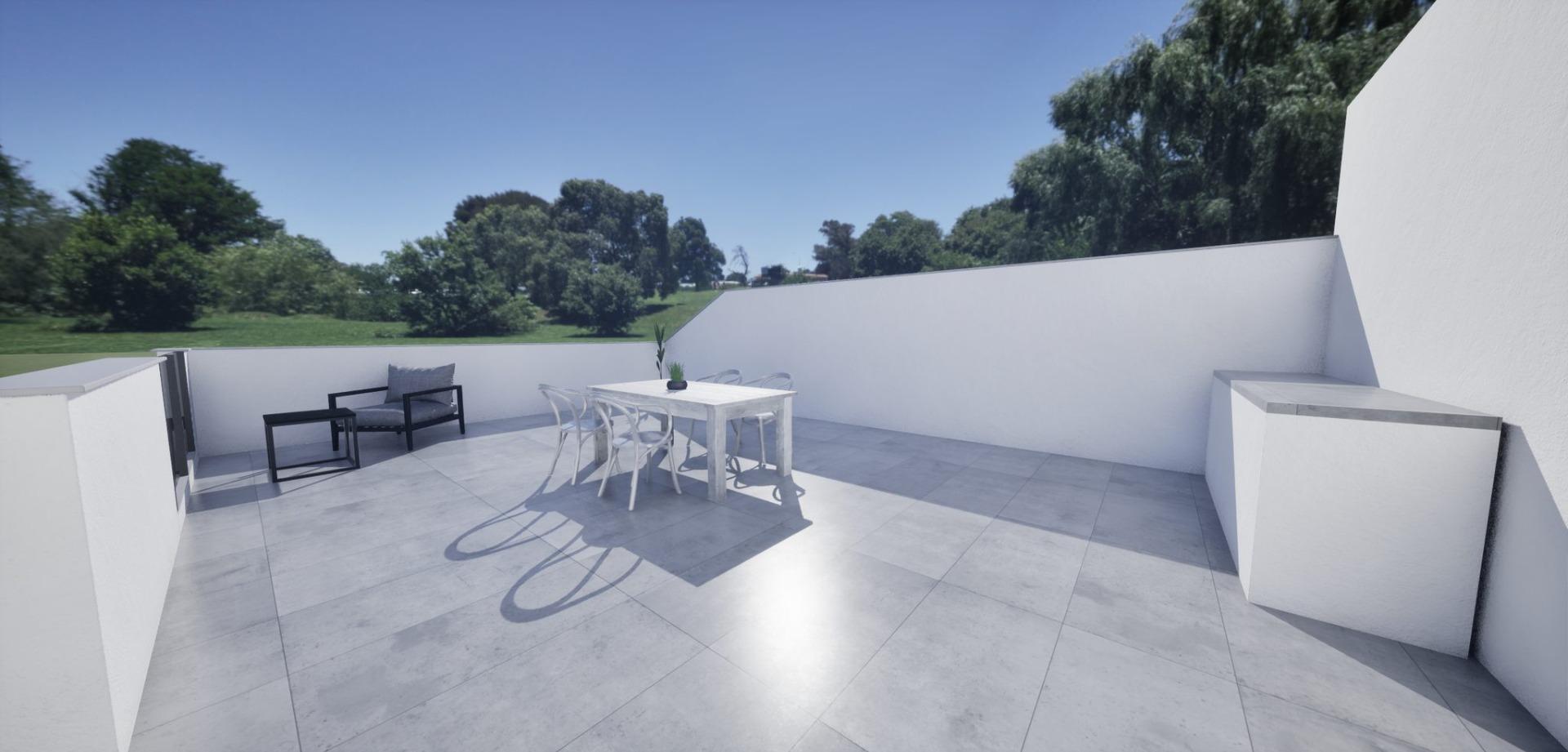New build semidetached corner villas for sale in torre pacheco with private pool and solarium
