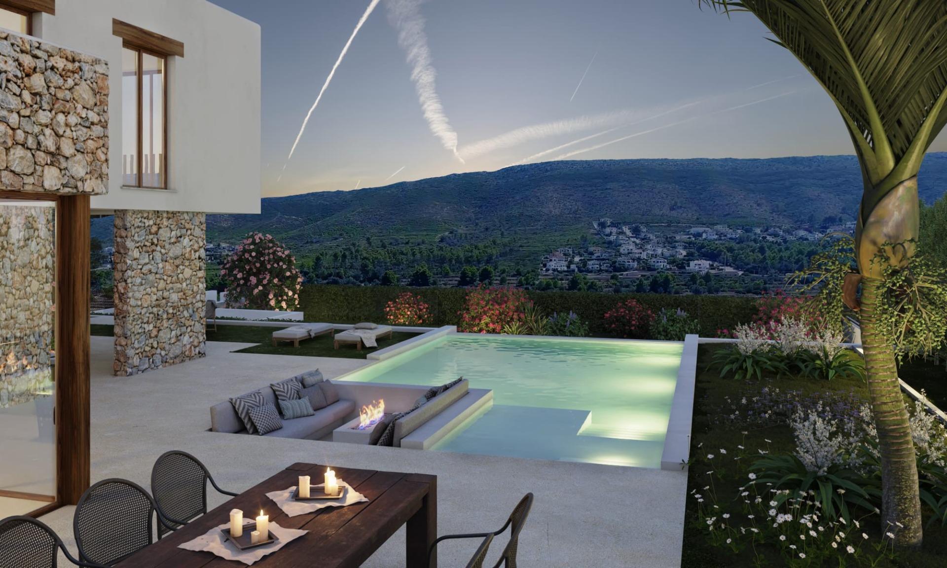 Ibiza style luxury villa with panoramic views in las laderas, javea