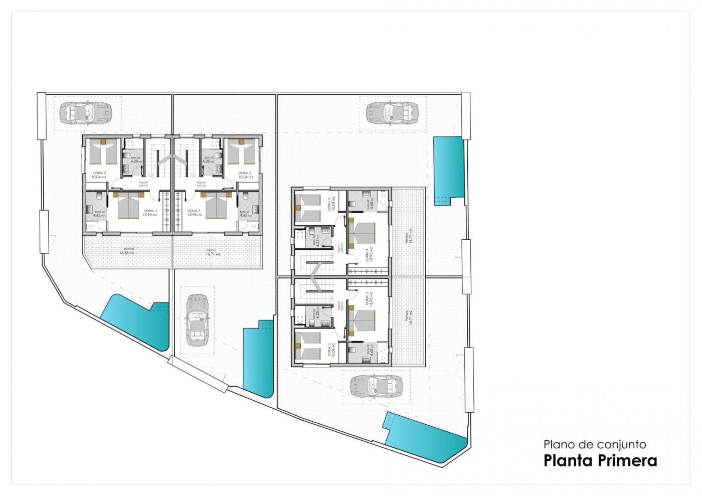 New build 4 semi-detached villas in pilar de la horadada