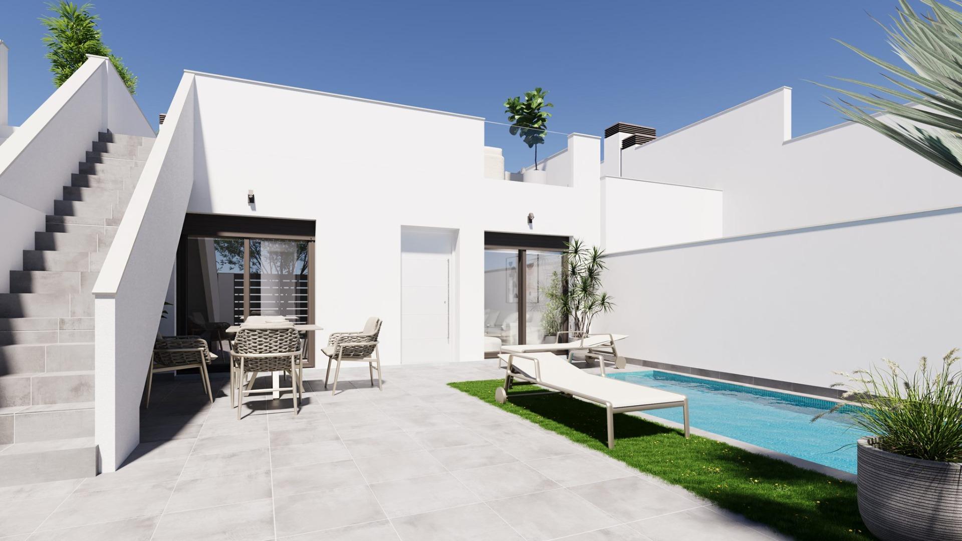 Modern, newly built semi-detached and terraced homes with private pools at el alba resort-torre pacheco