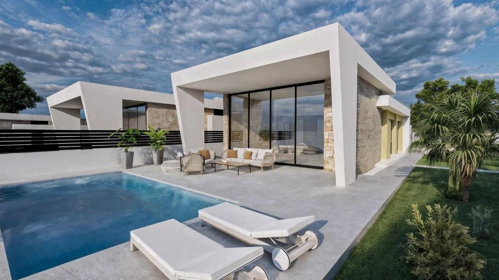 New-build one-story villas with private pool in torrevieja