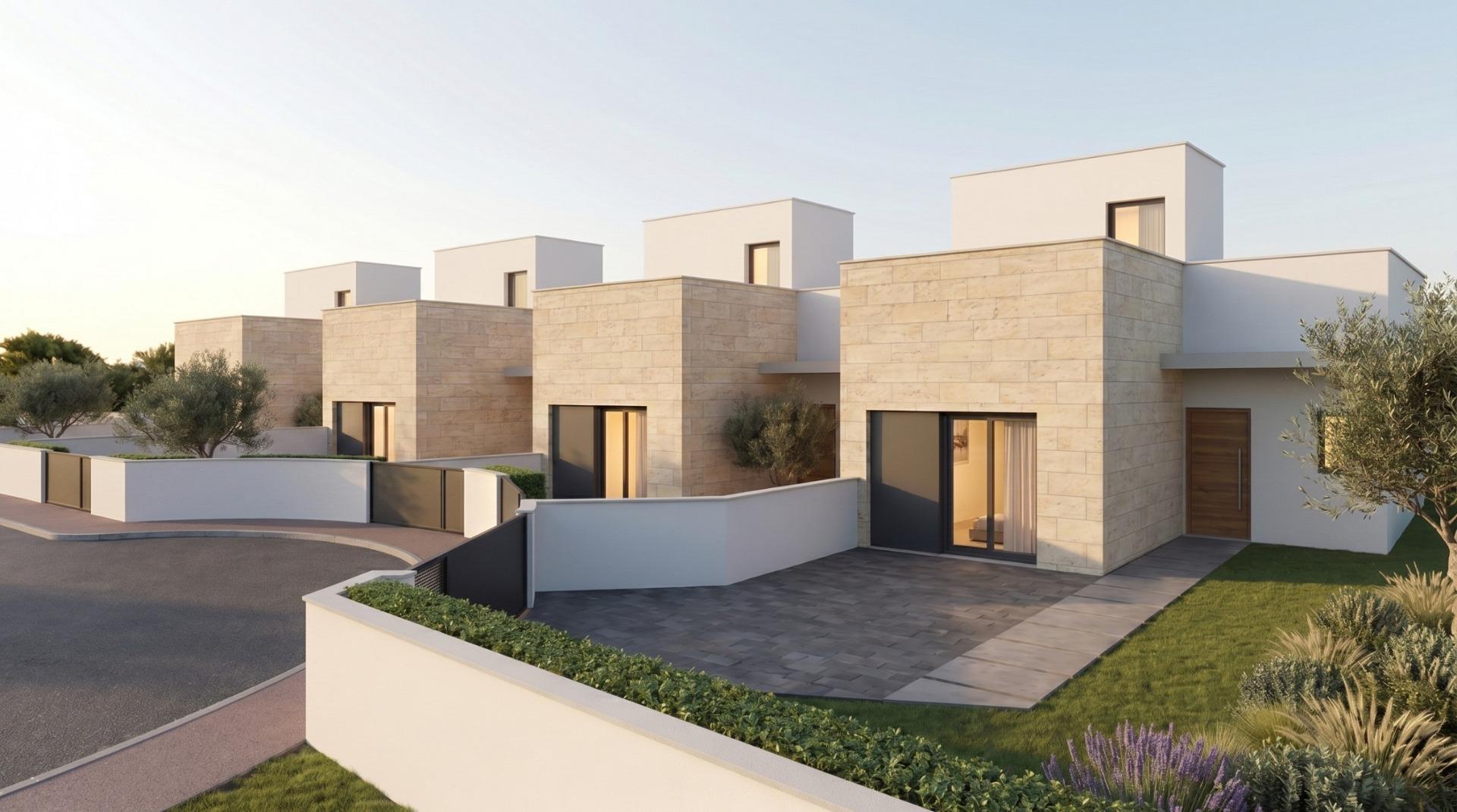 Development of 4 newly built semi-detached and terraced villas with private swimming pools at the mazarrón country club