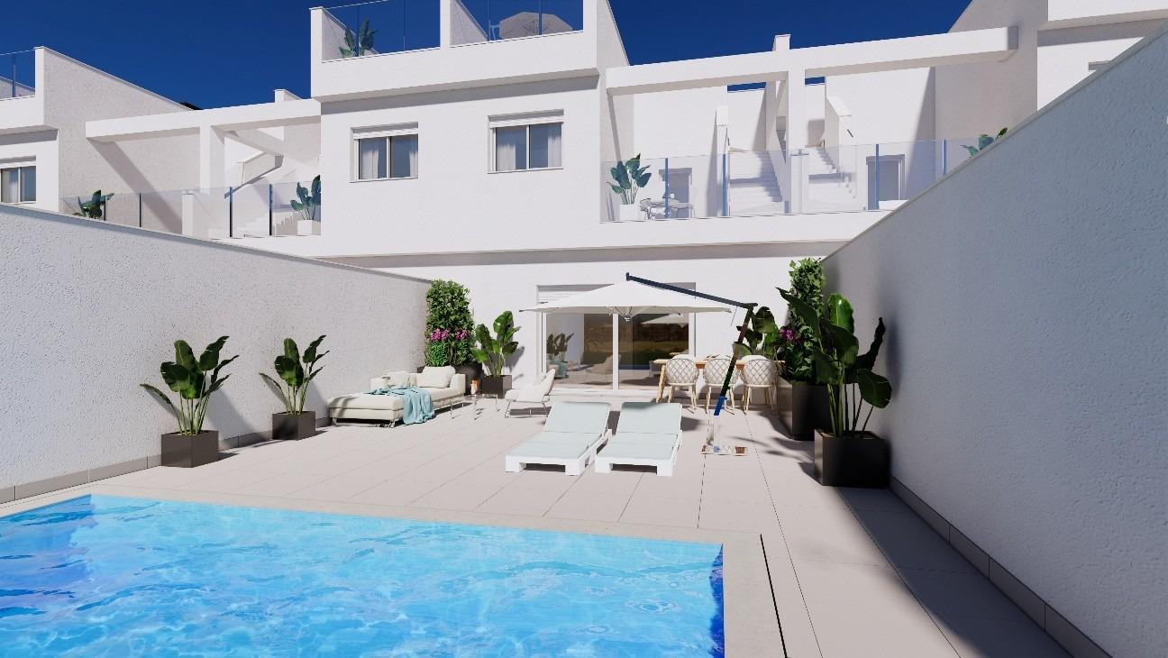 New-build townhouses on the frontline of la serena golf in los alcázares