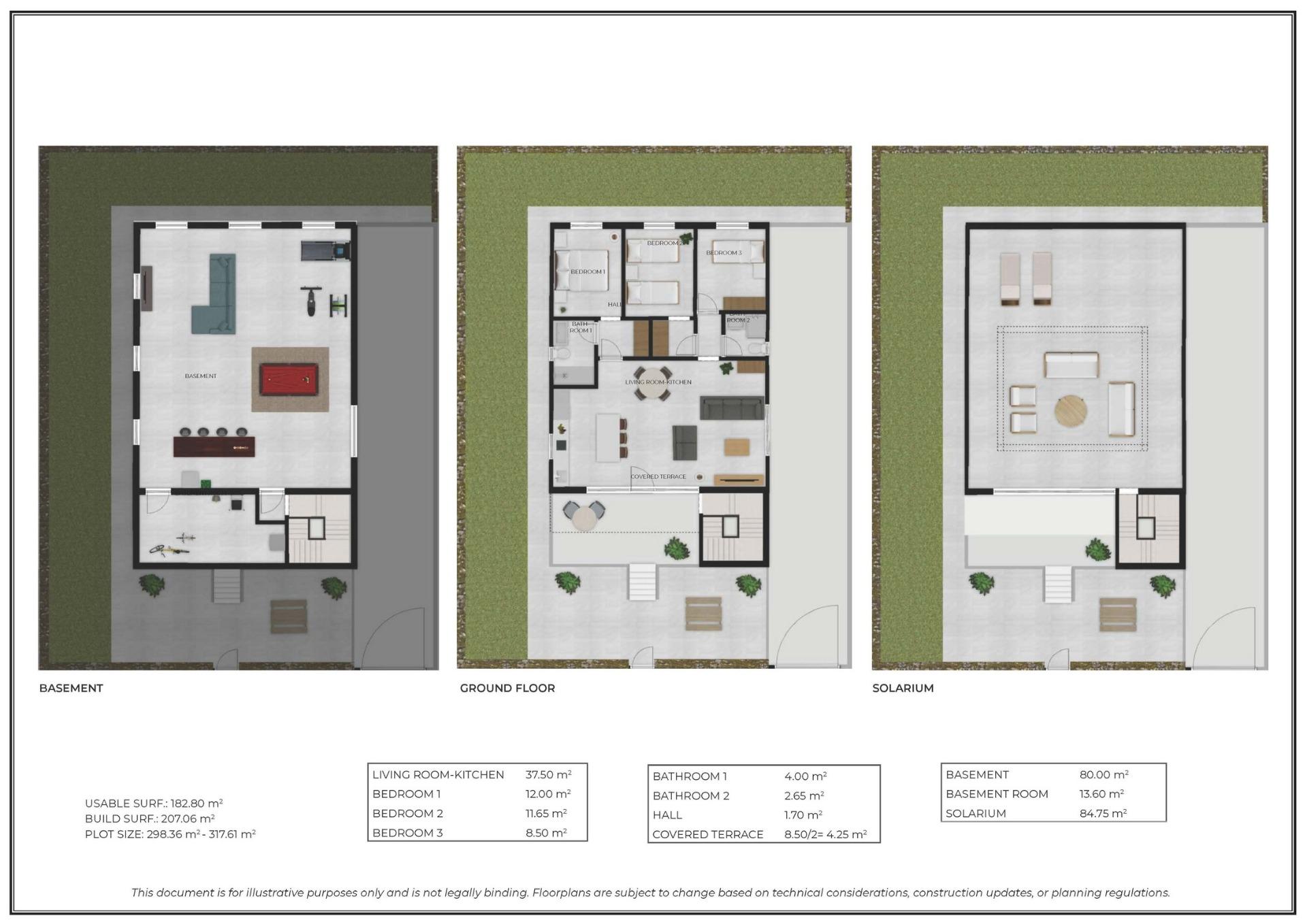 New build villas in camposol golf (mazarron-murcia) with private solarium and basement