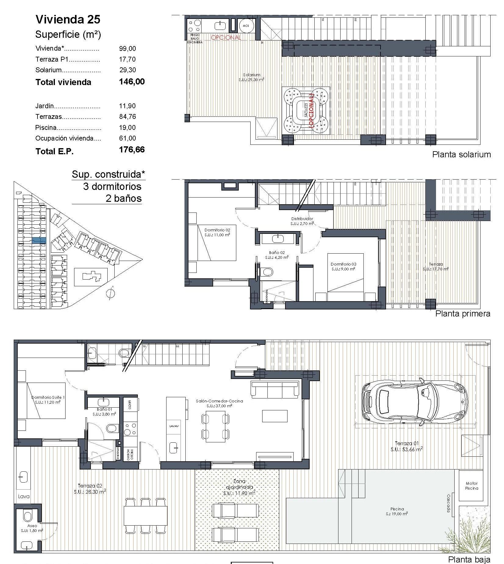 New build villas with private pool at serena golf-los alcazares