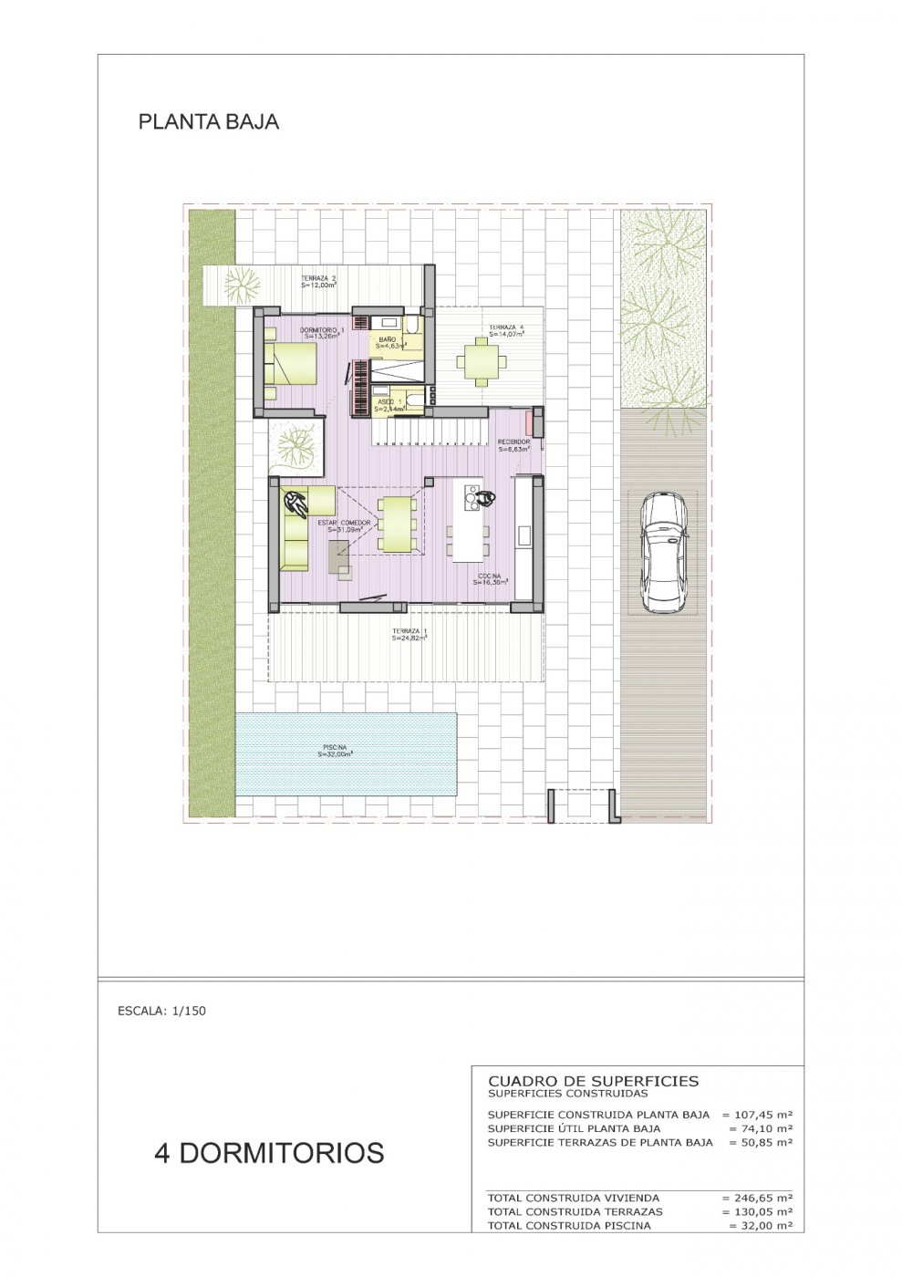 New construction villas 250 m from the beach in campoamor