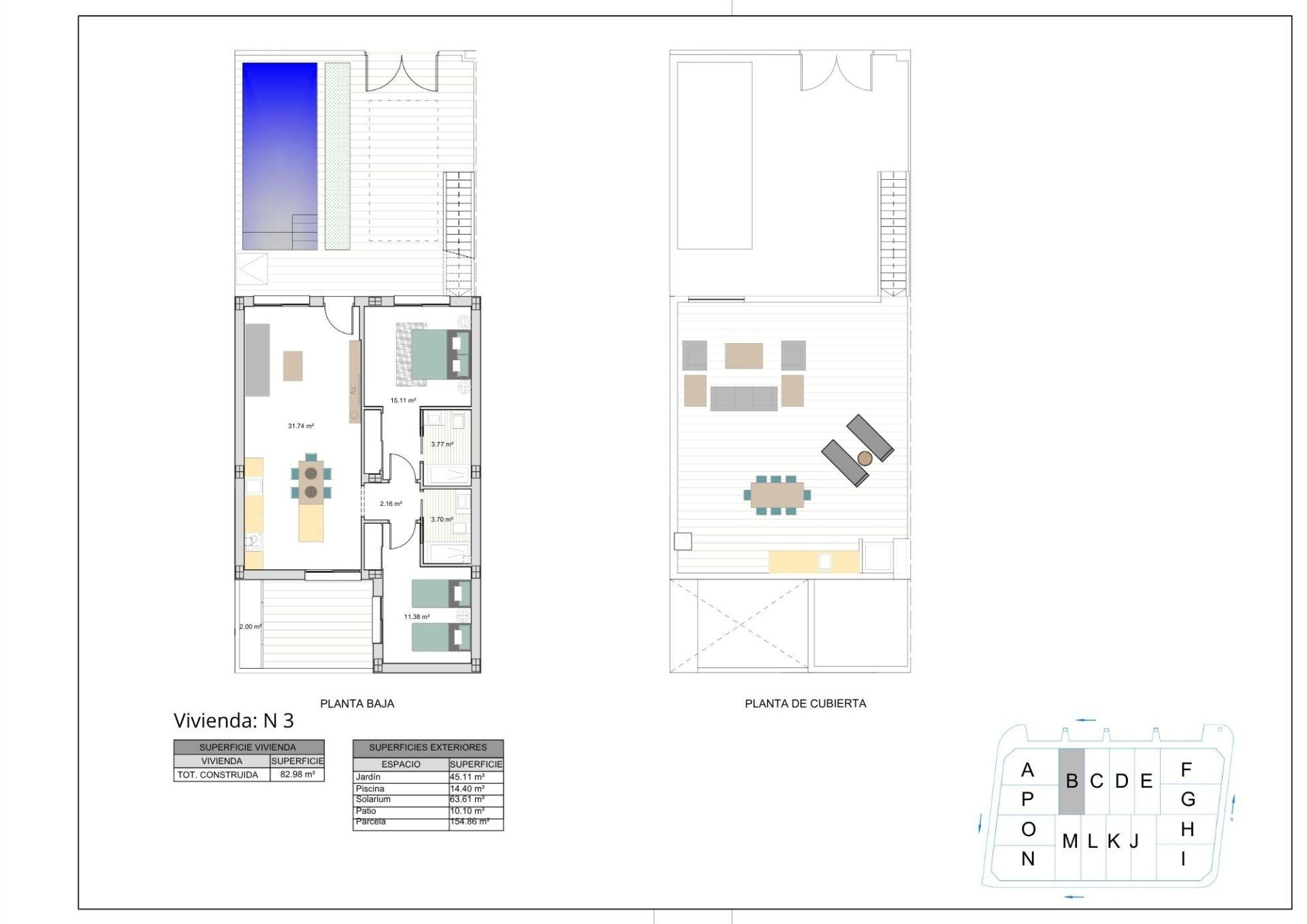 Modern, newly built semi-detached and terraced homes with private pools at el alba resort-torre pacheco